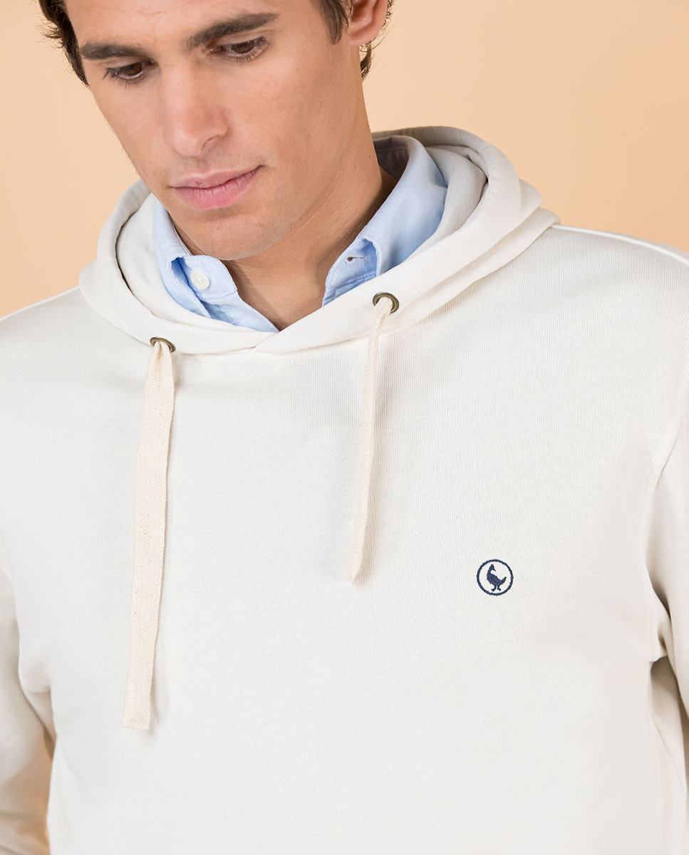 Ecru Hooded Sweatshirt