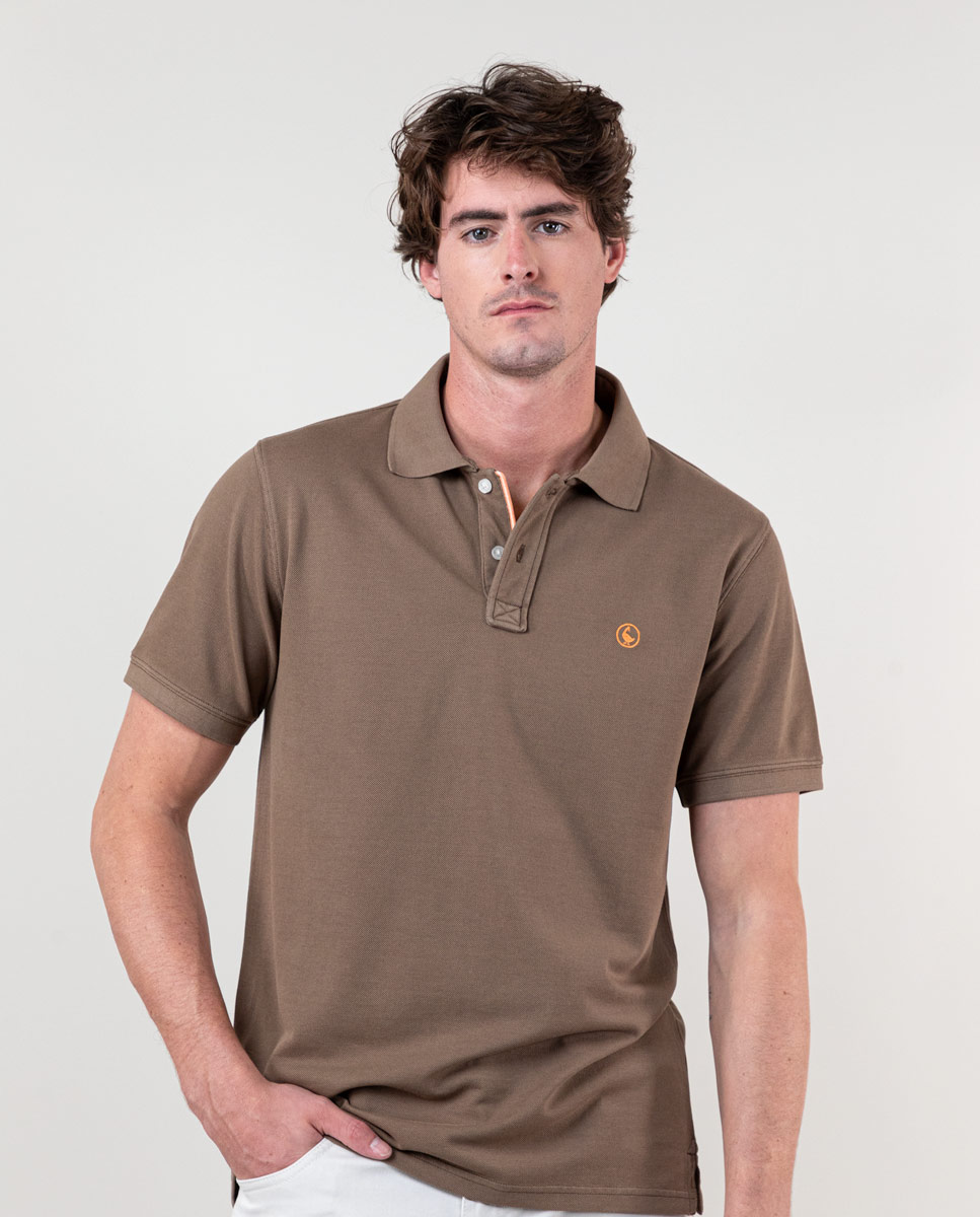 Garment Dyed Chocolate Piqué Polo