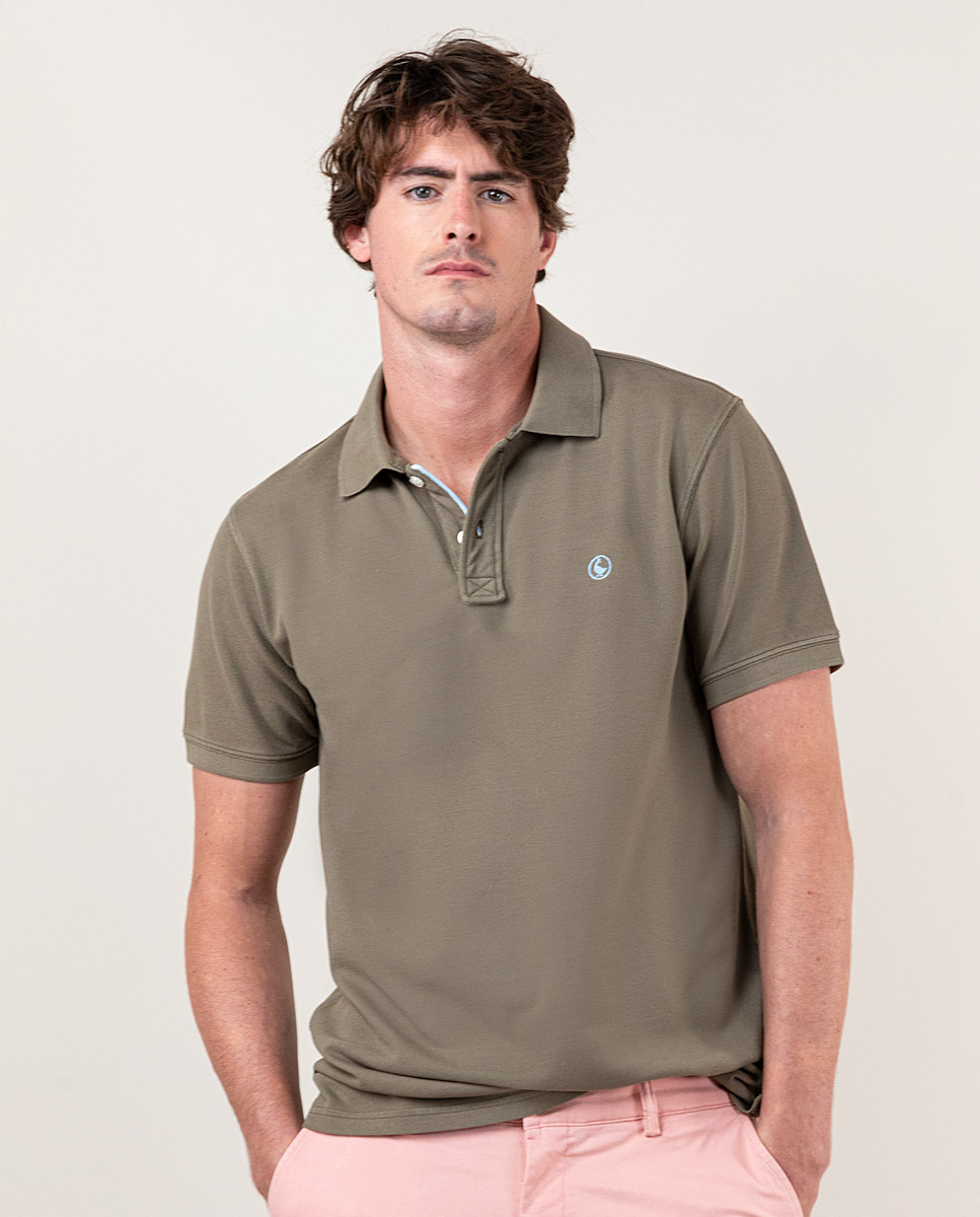 Garment Dyed Khaki Piqué Polo