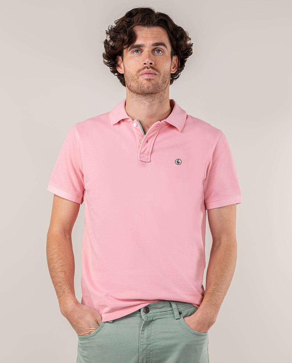 Garment Dyed Pink Piqué Polo