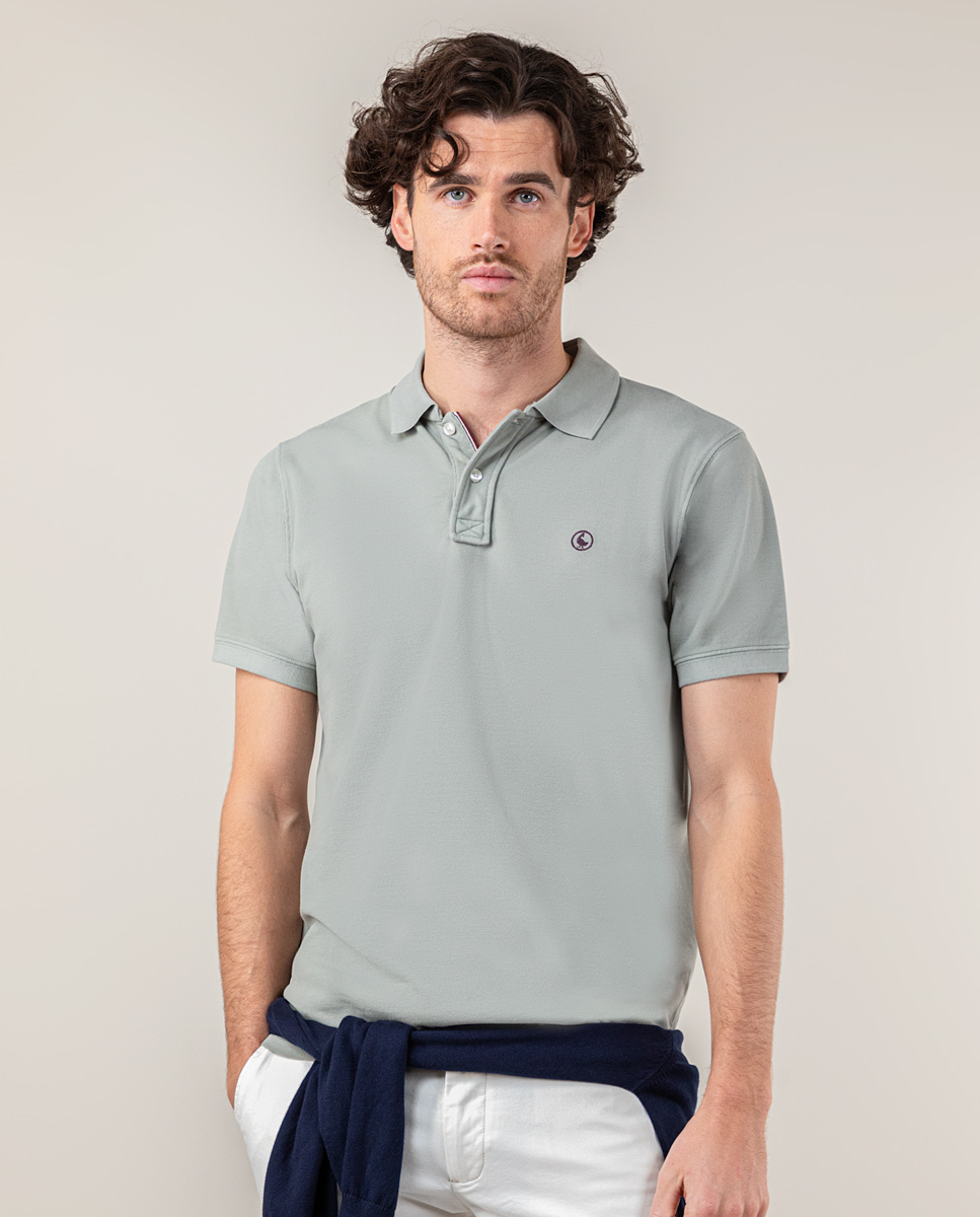 Garment Dyed Light Green Piqué Polo