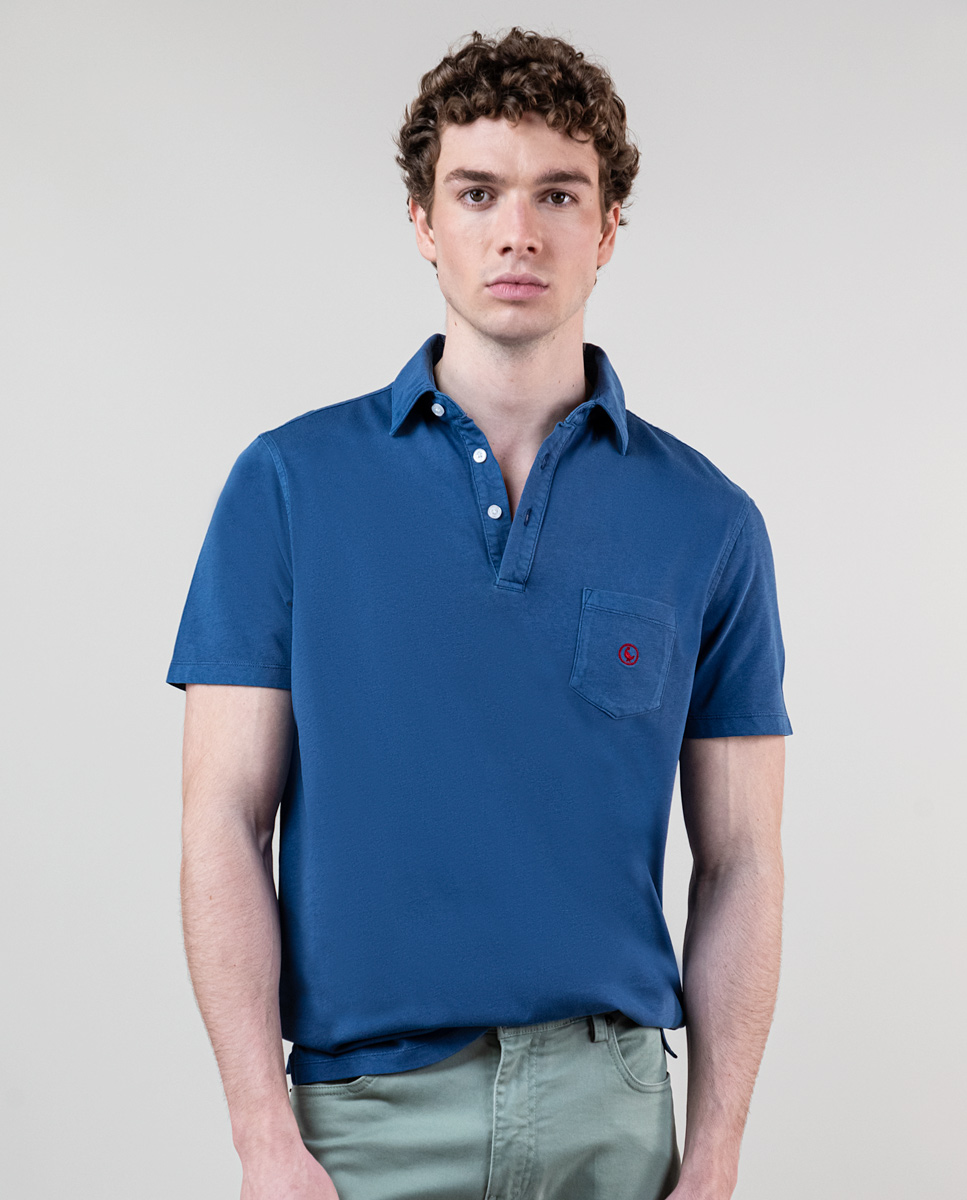 Navy Slub Jersey Polo