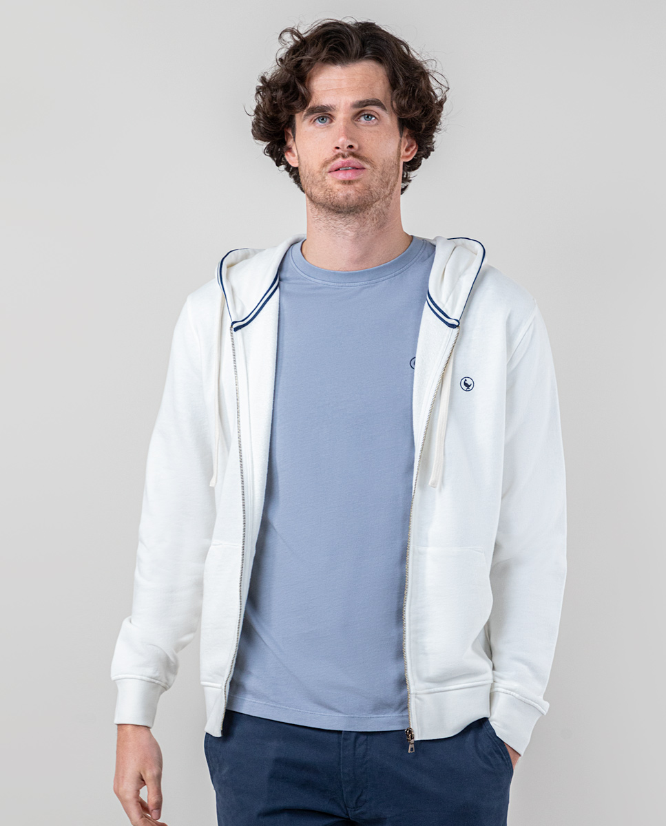 Sudadera Zipper Garment Dyed Crudo