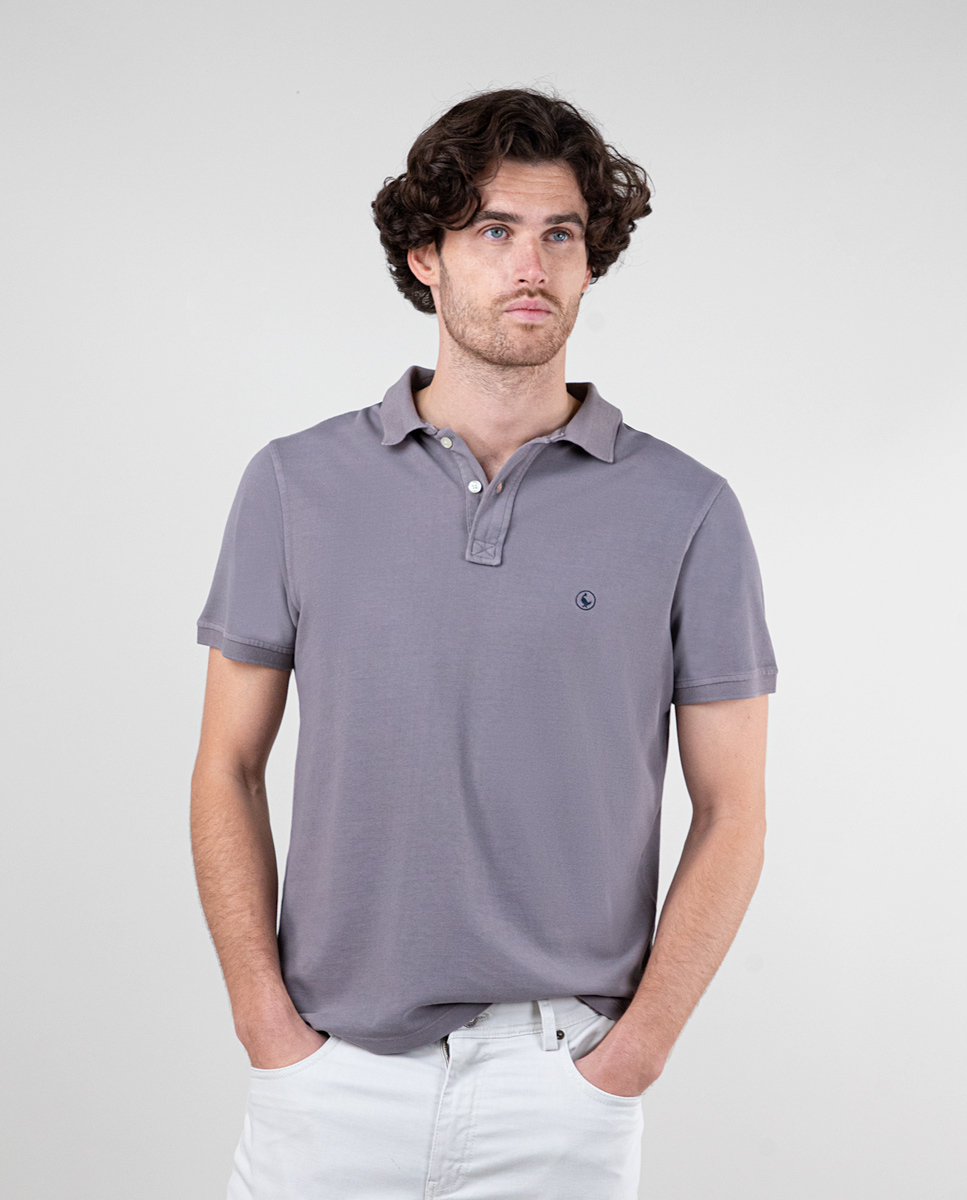 Grey Garment Dyed Piqué Polo Interseason
