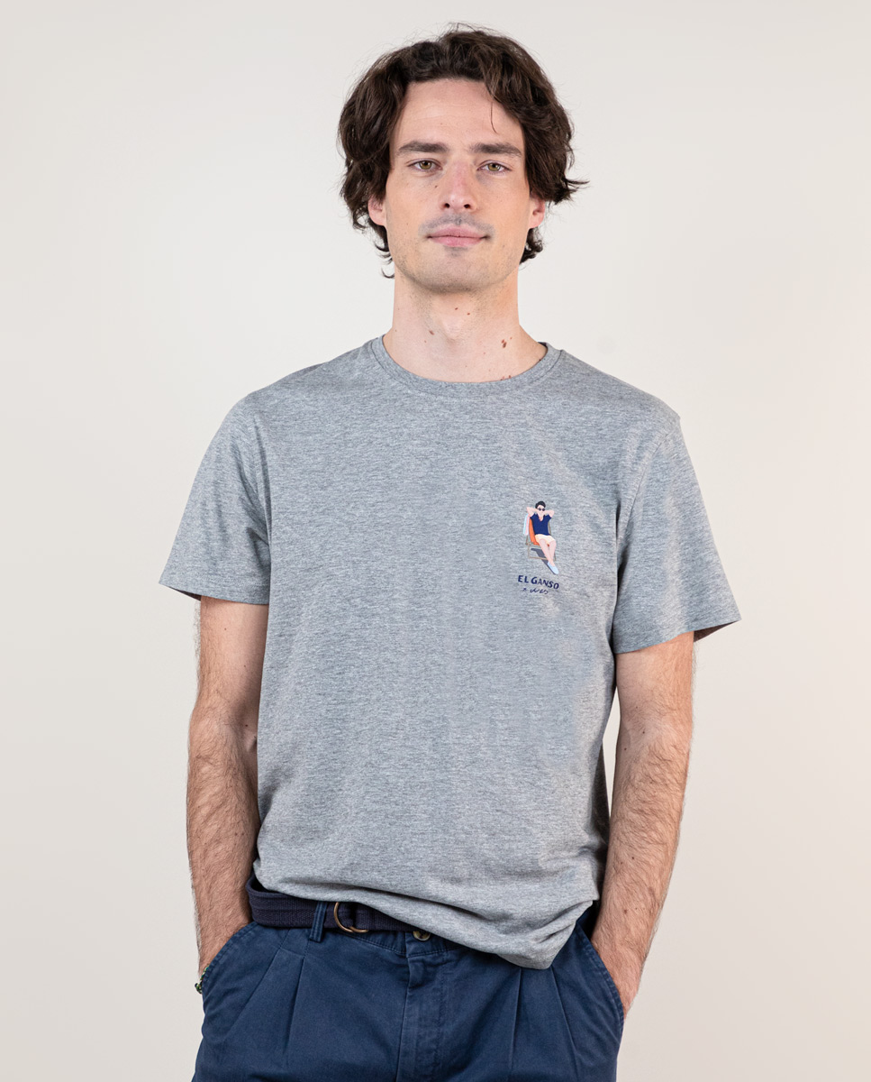 Garment Dyed Grey Melange Wes Robinson T-shirt