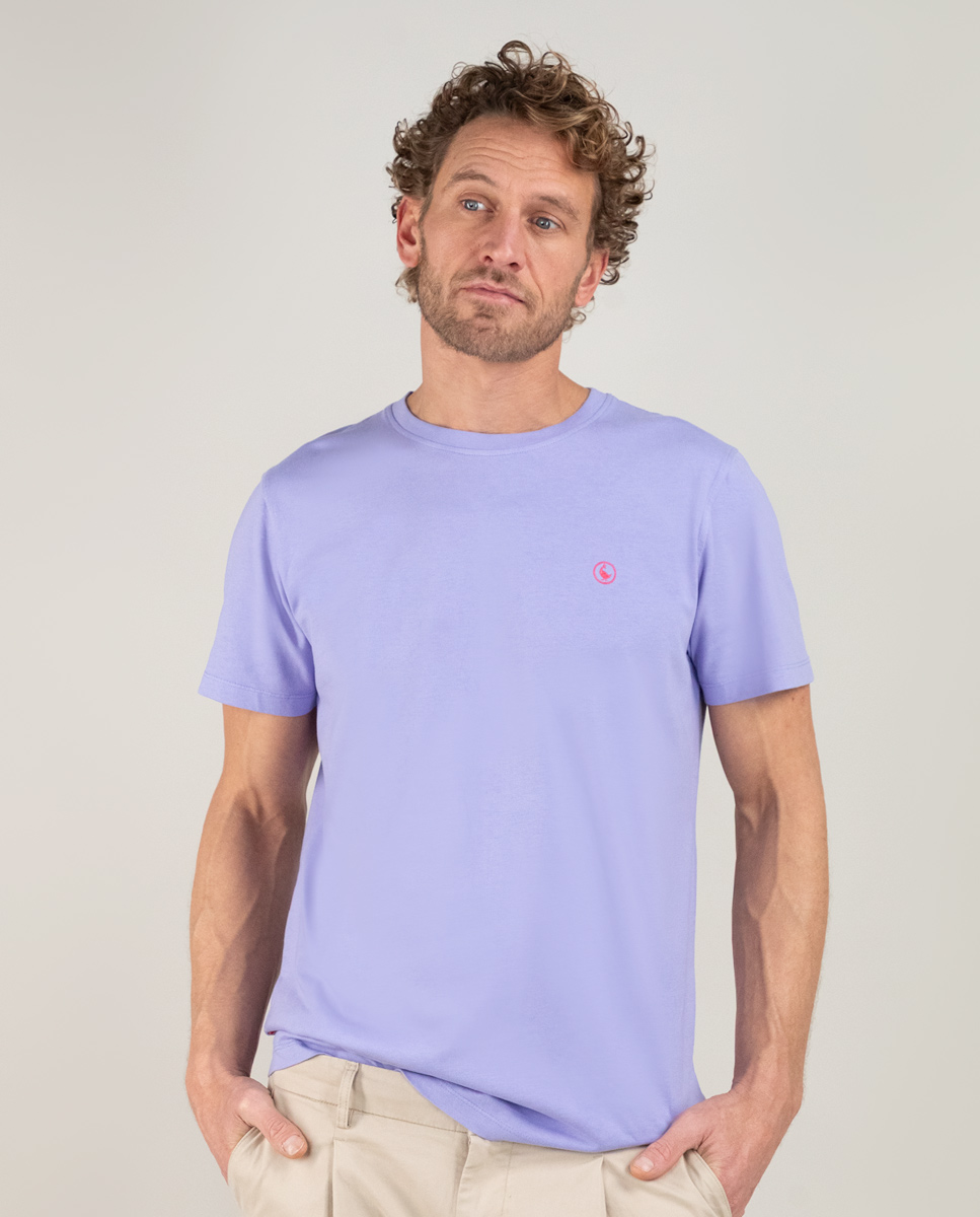 Lilac Garment Dyed Shirt W Crew Neck