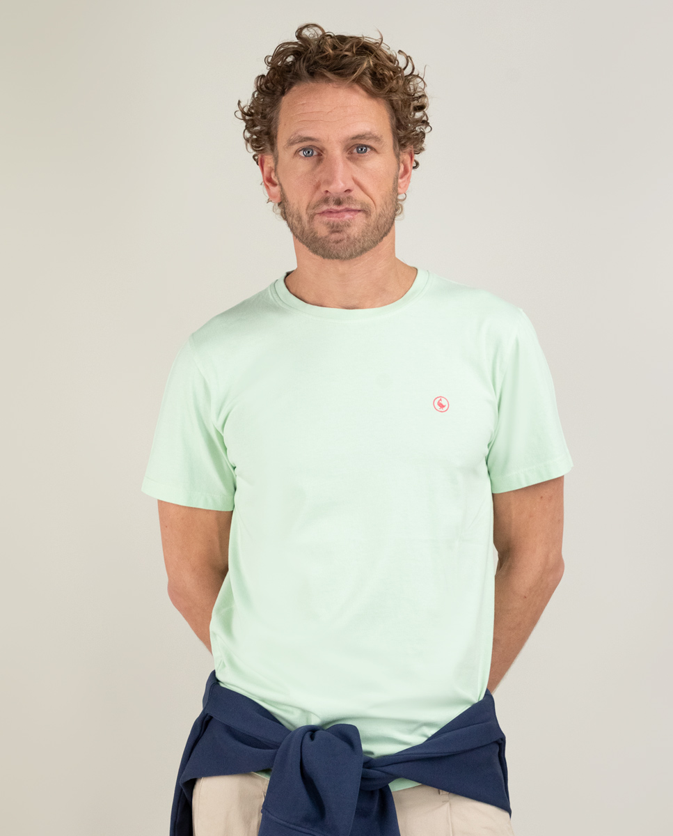 Green Garment Dyed Shirt W Crew Neck