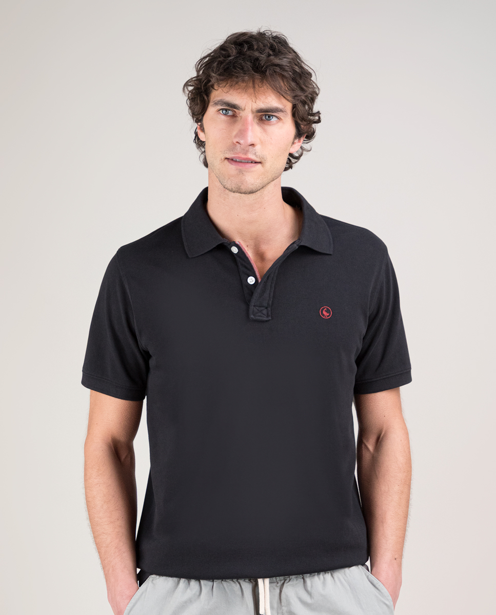 Polo Piqué Garment Dyed Negro