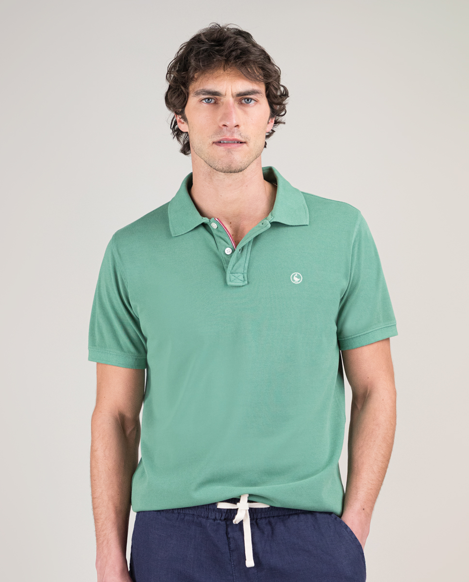 Green Garment Dyed Piqué Polo