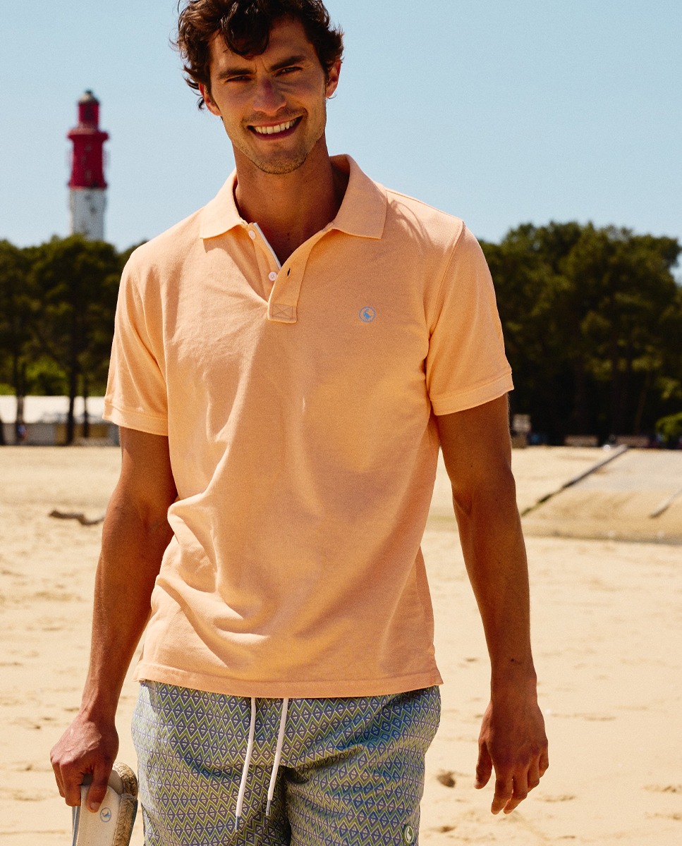 Polo Piqué Garment Dyed Naranja