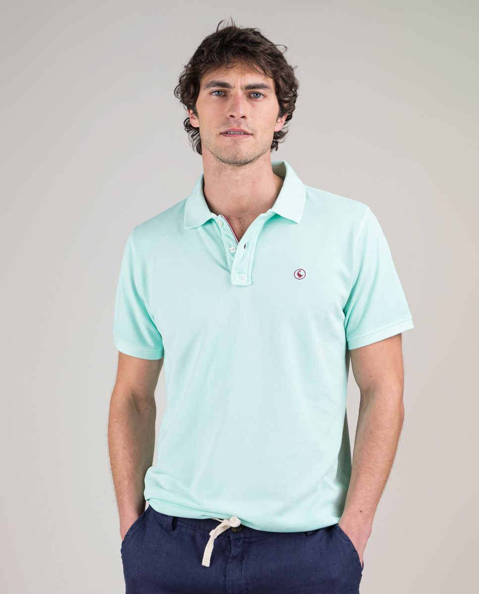 Polo Piqué Garment Dyed Aguamarina