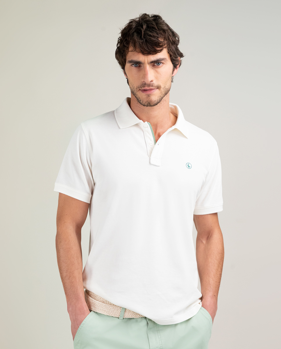 White Garment Dyed Piqué Polo
