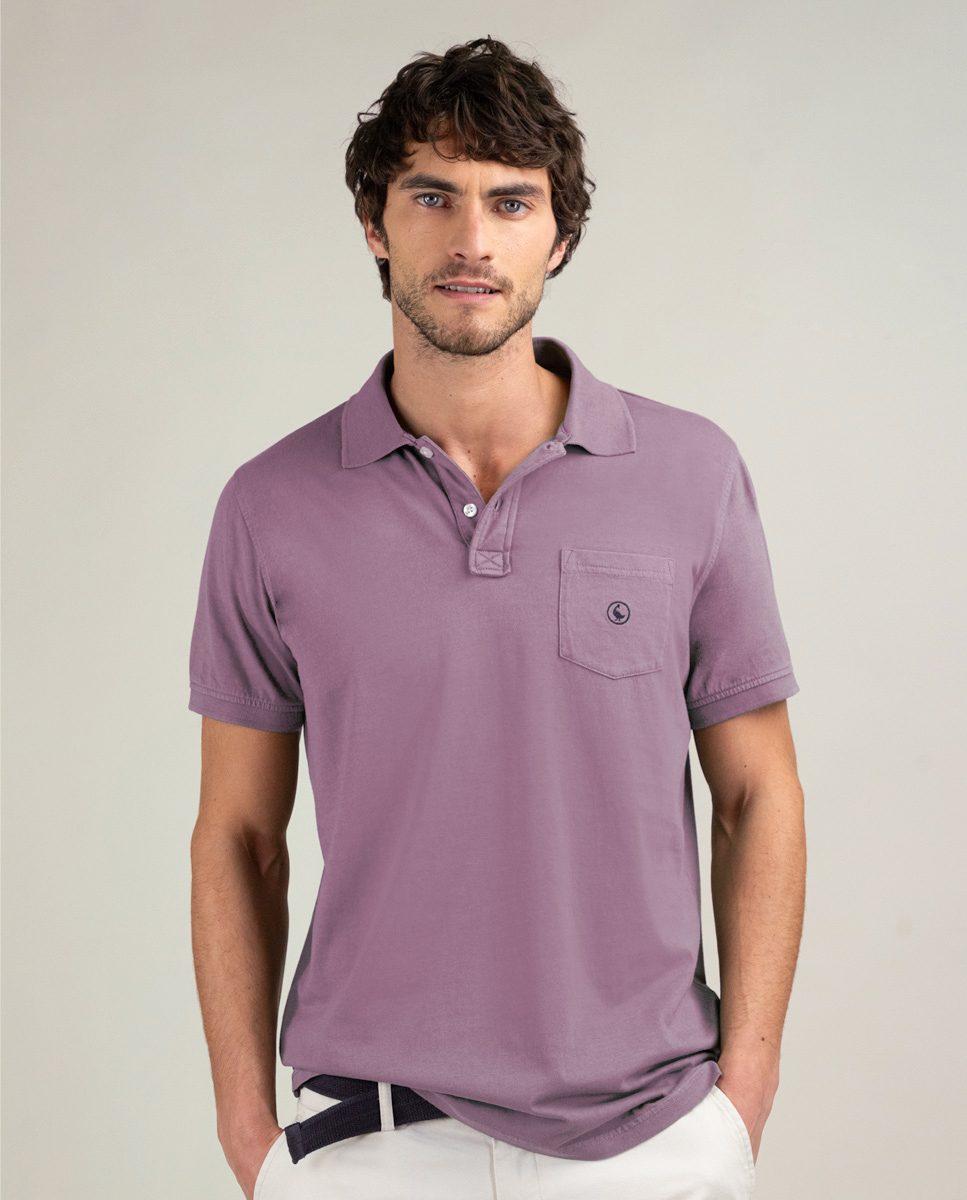 Pink Garment Dyed Single Jersey Polo