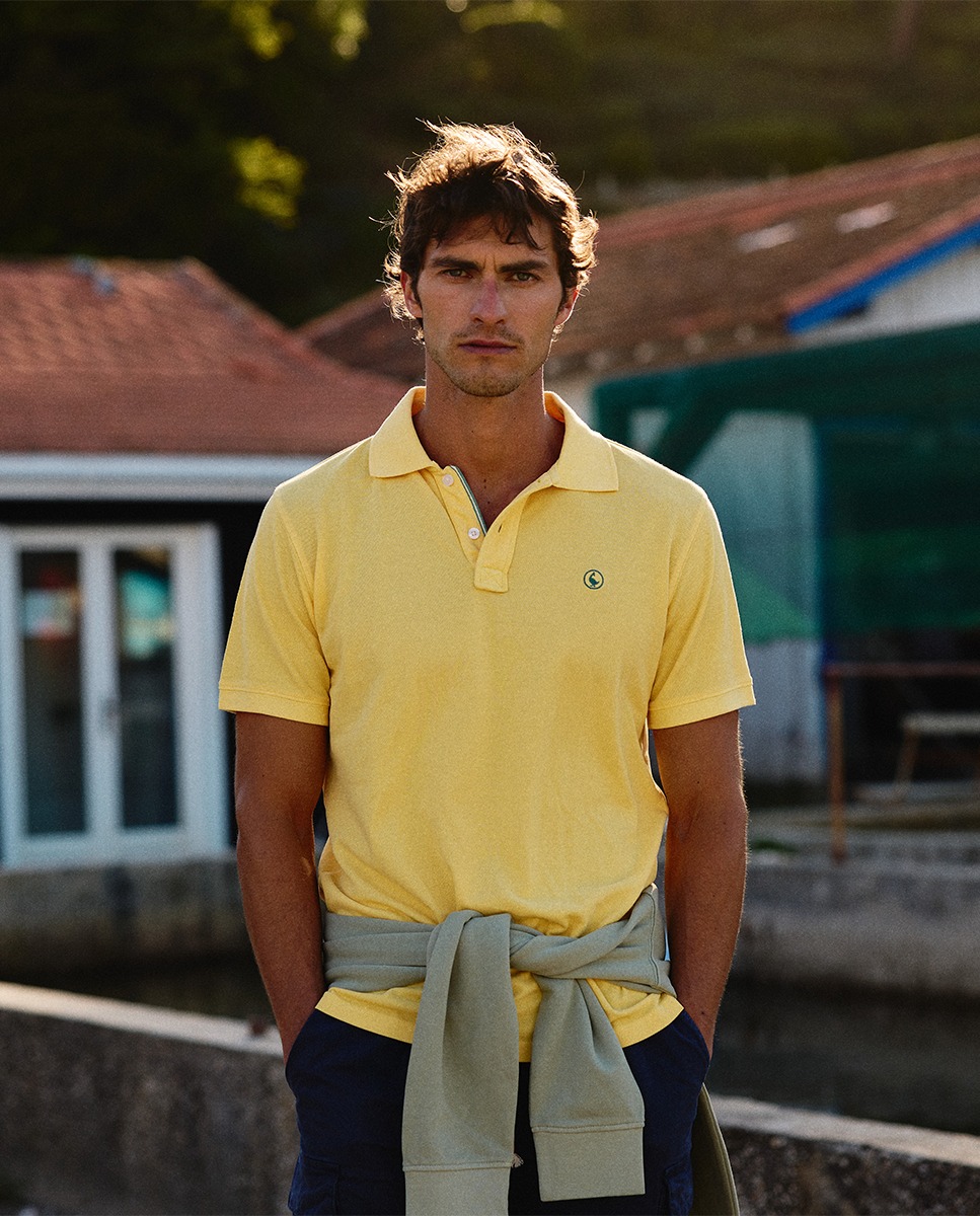 Garment Dyed Yellow Piqué Polo