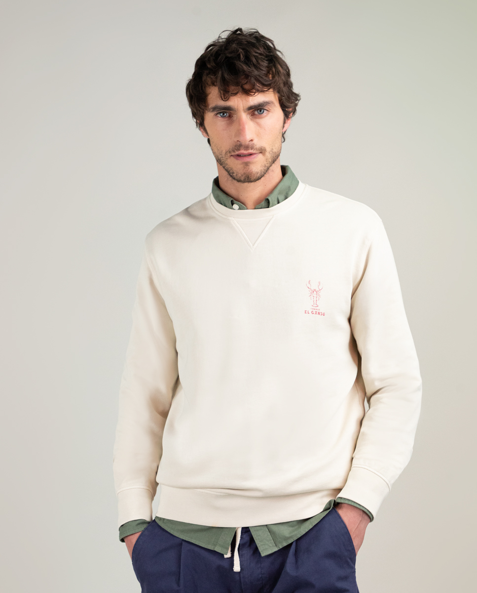 Sudadera Cuello Caja Crudo Langosta