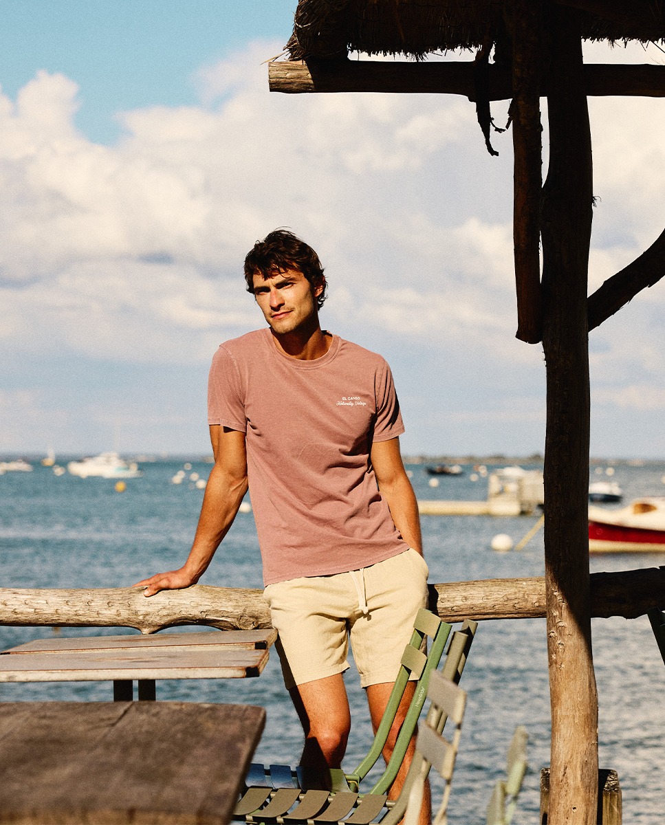 Camiseta Garment Dyed Tinte Natural Rosa