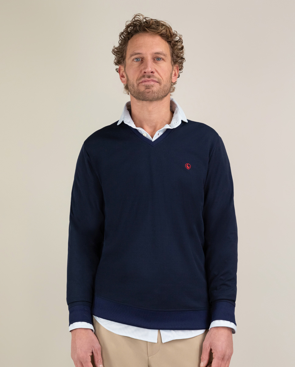 Sudadera Cuello Pico Marino Sepiia