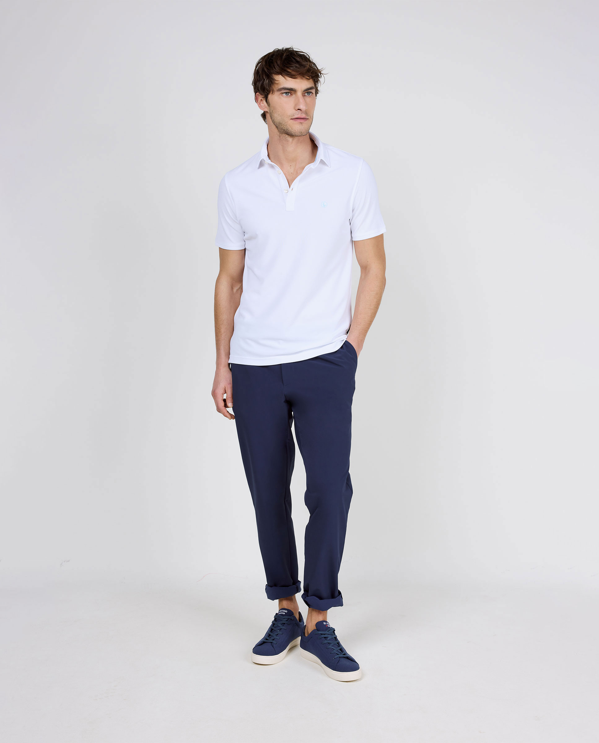 Sepia White Short Sleeve Polo Shirt