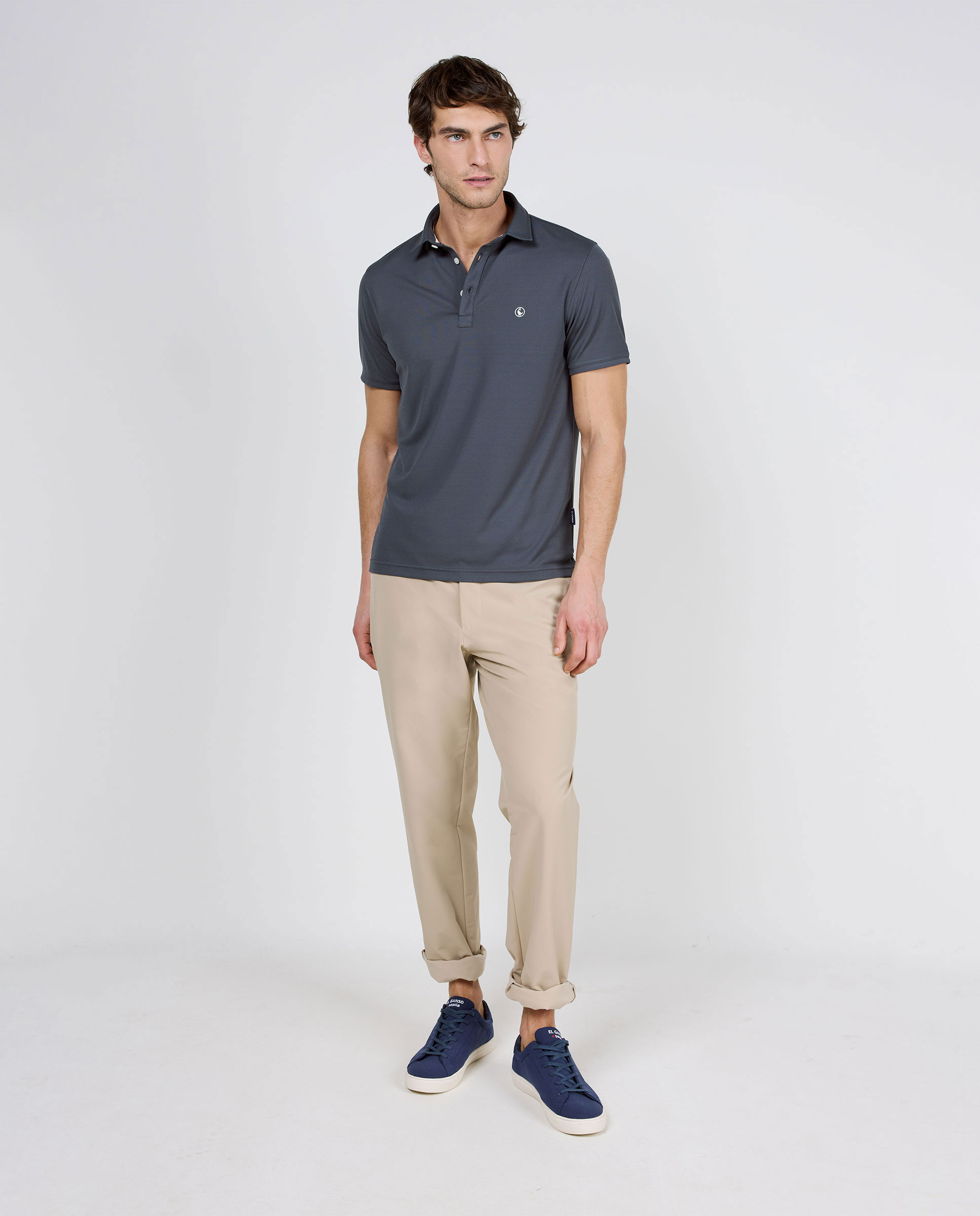 Polo Manga Corta Sepiia Gris Oscuro