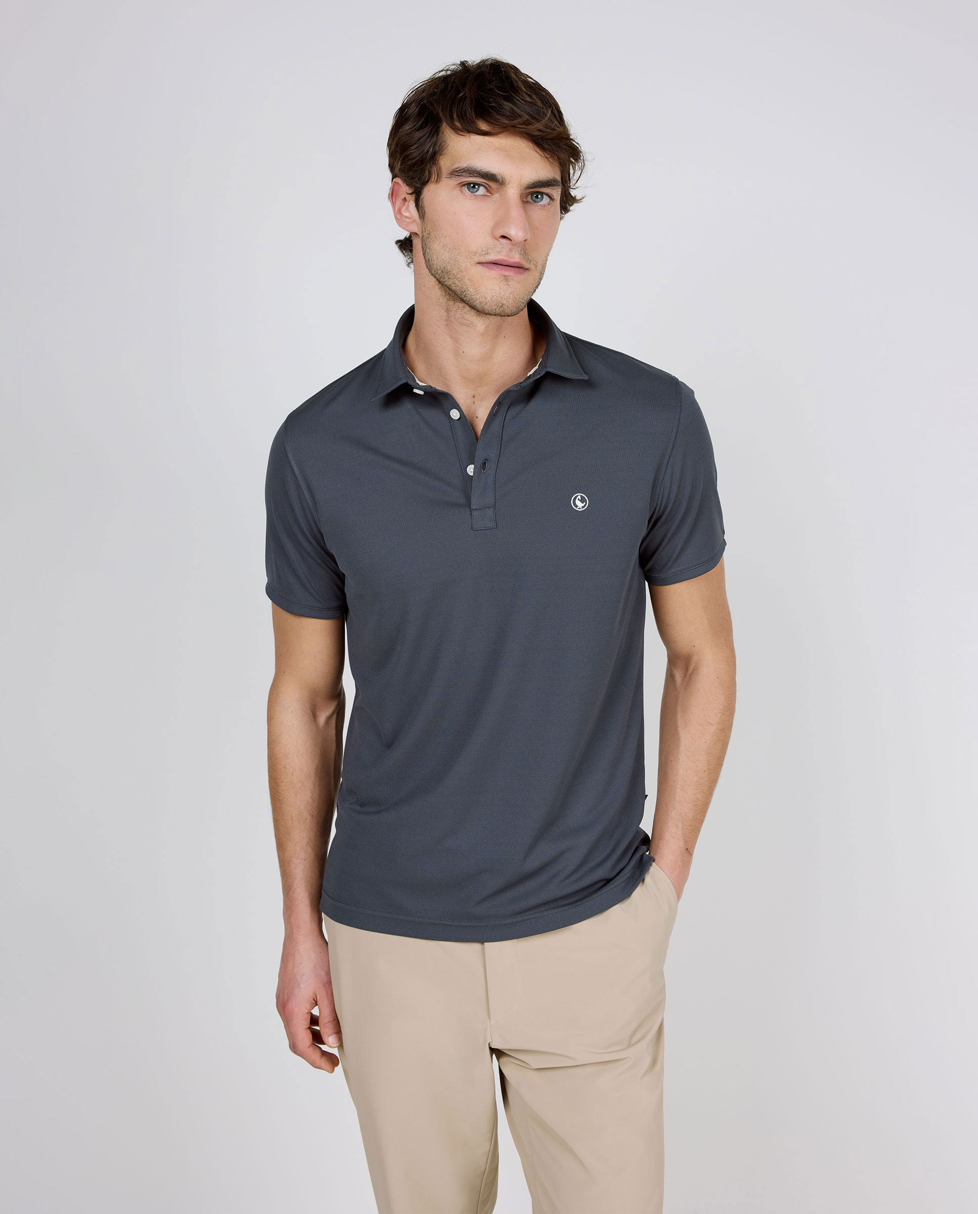 Polo Manga Corta Sepiia Gris Oscuro