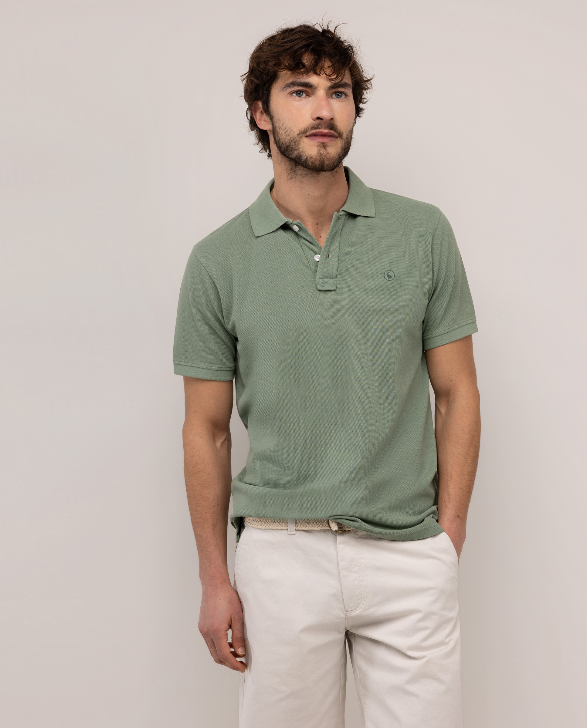Polo Piqué Garment Dyed Green