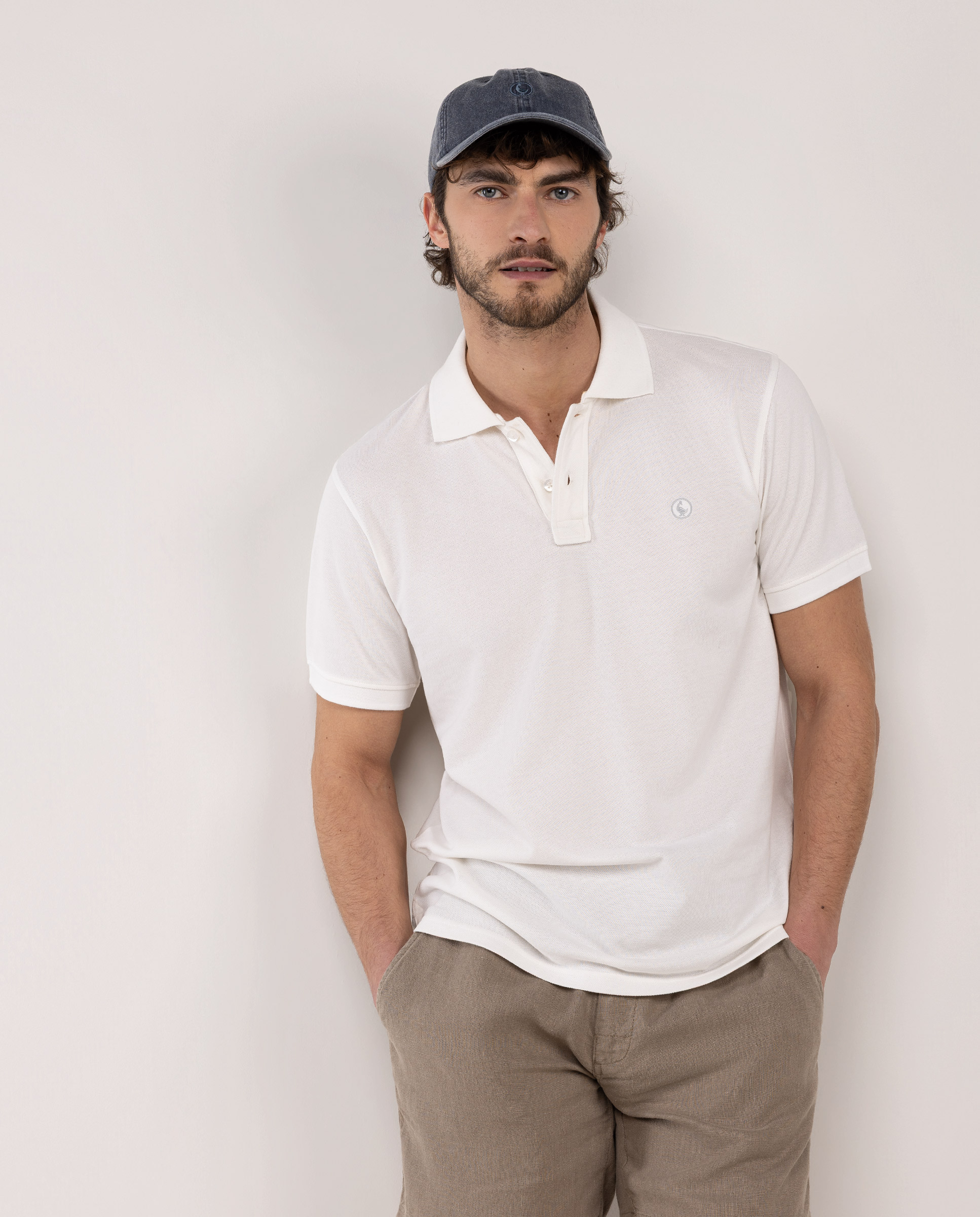 Polo Piqué Garment Dyed White