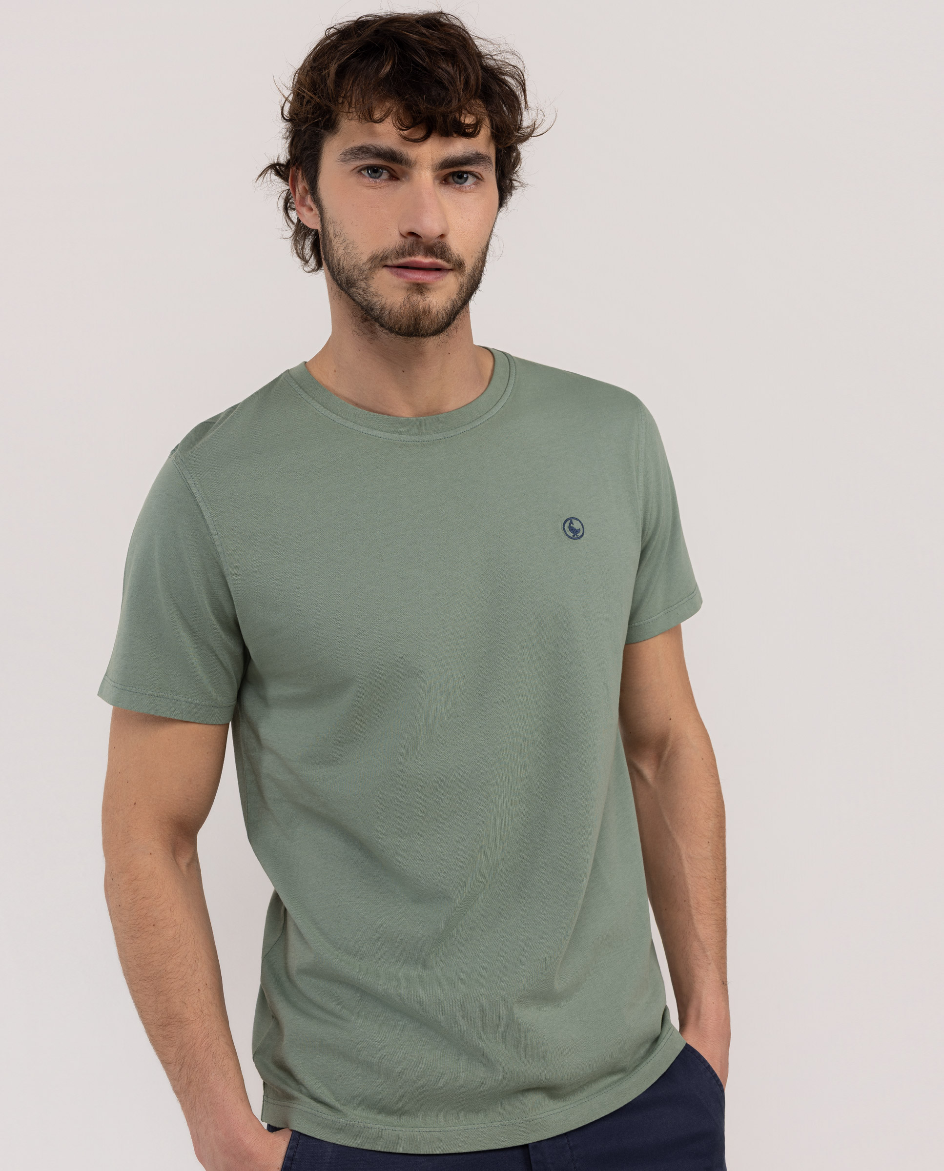 Camiseta Básica Garment Dyed Verde