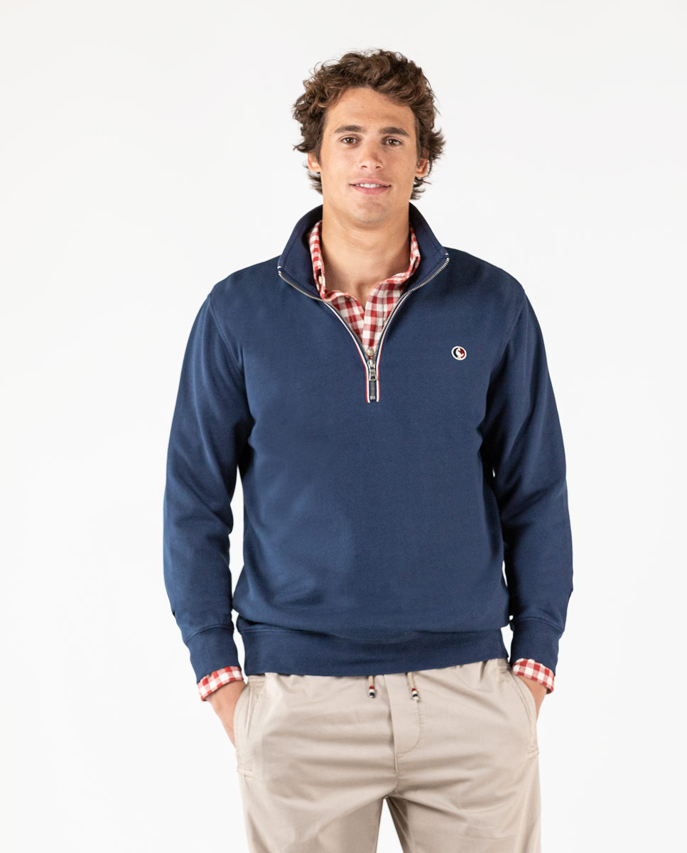 Sudadera Cuello Camionero Marino