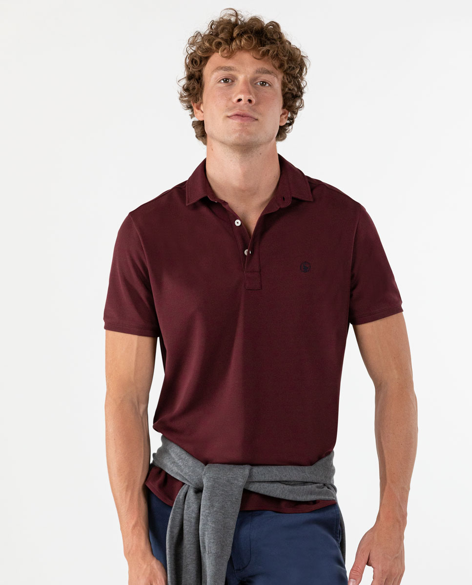 Maroon Short-Sleeve Sepiia Polo