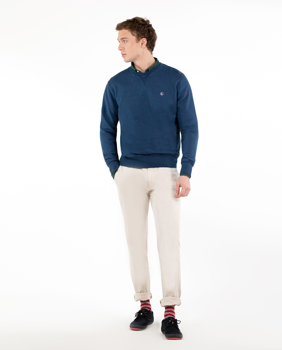 Sudadera Cuello Caja Azul Medio