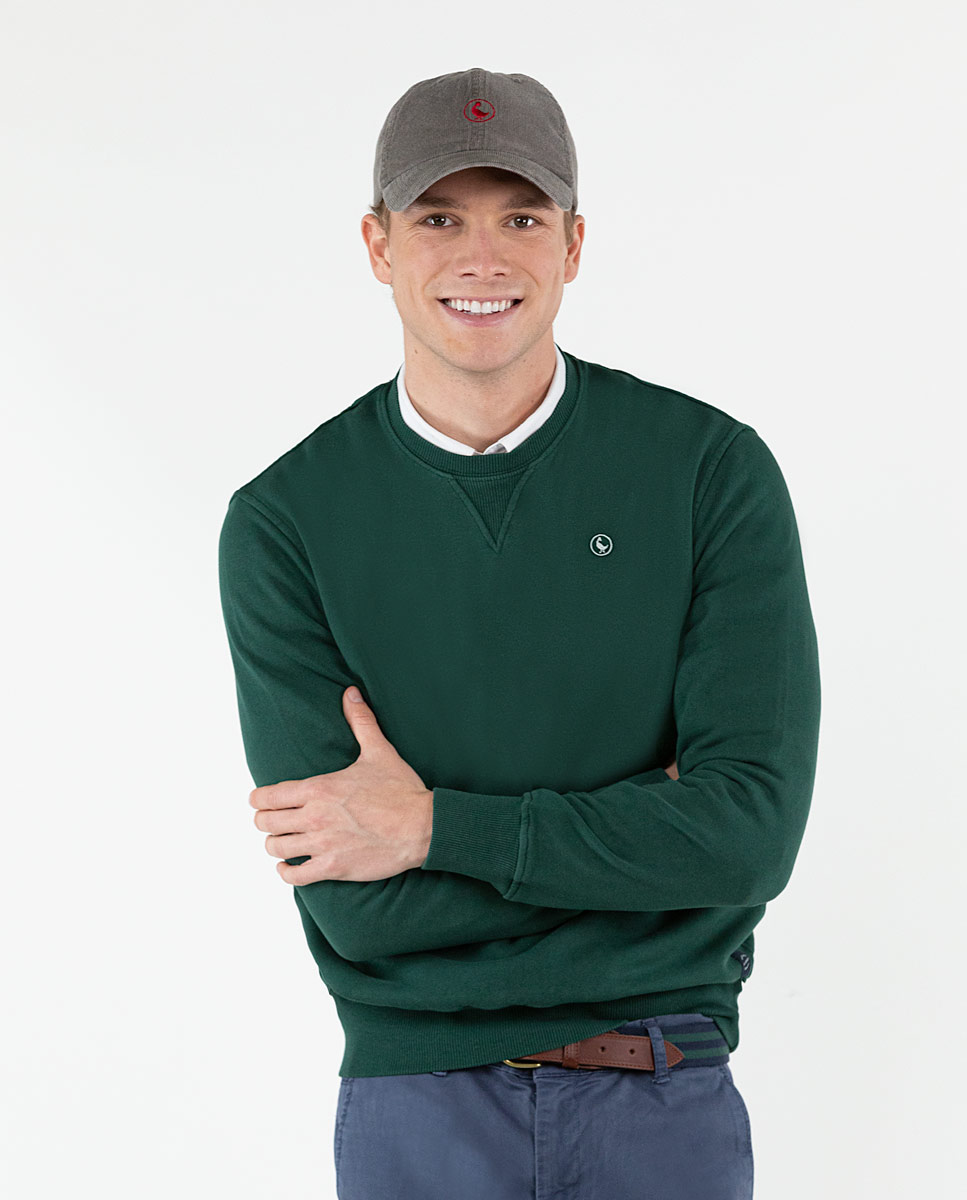 Sudadera Cuello Caja Verde Botella