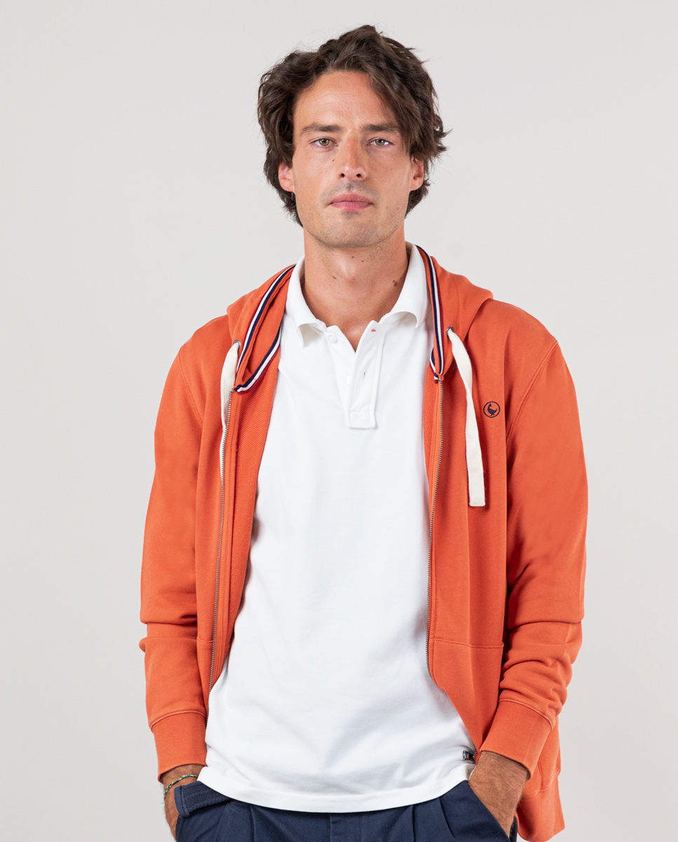 Sudadera Cremallera Naranja