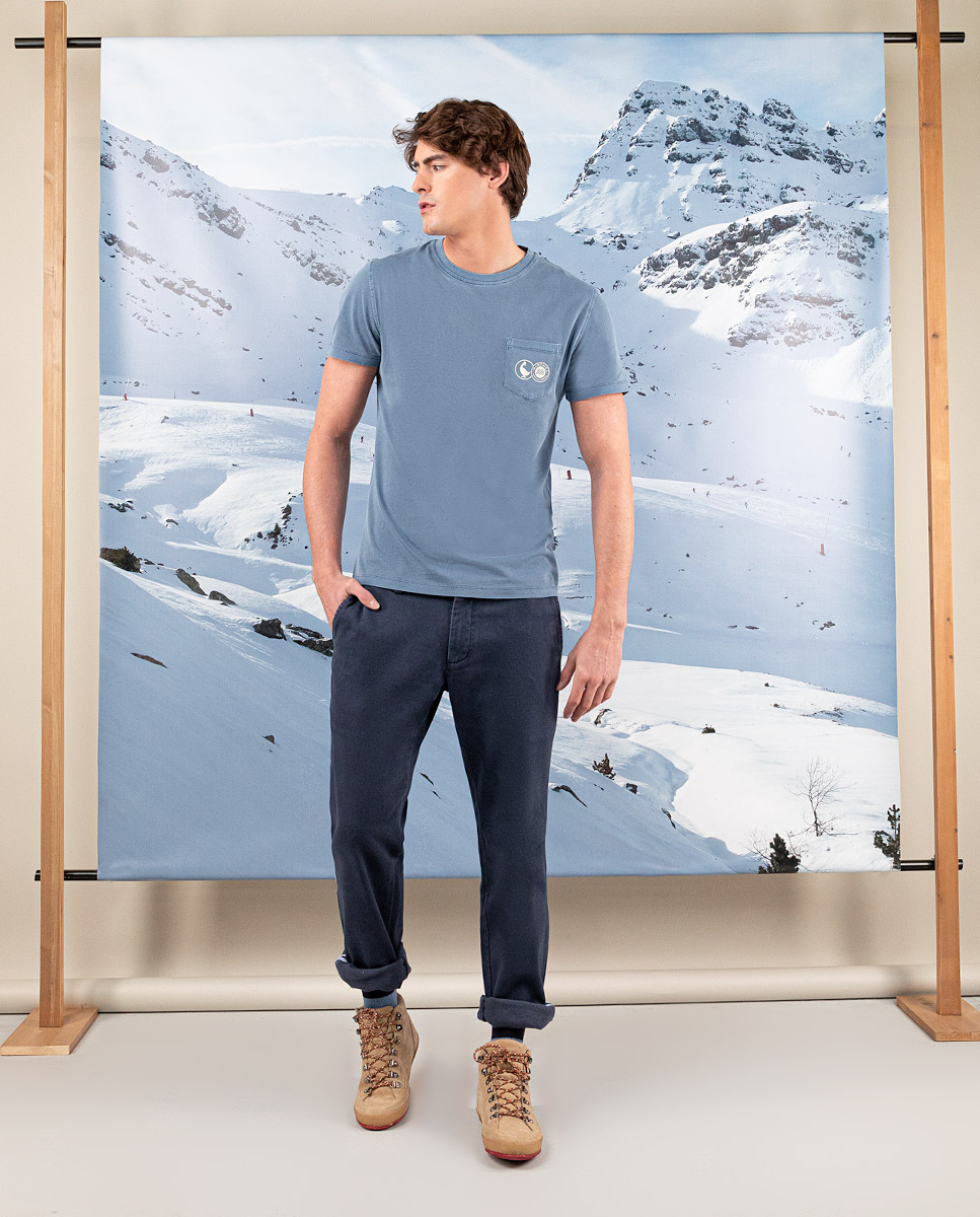 T-Shirt Garment Dyed Marchica Blue
