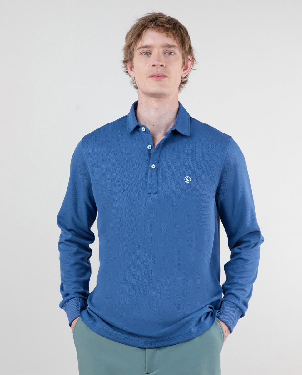 Polo Sepiia Manga Larga Azul