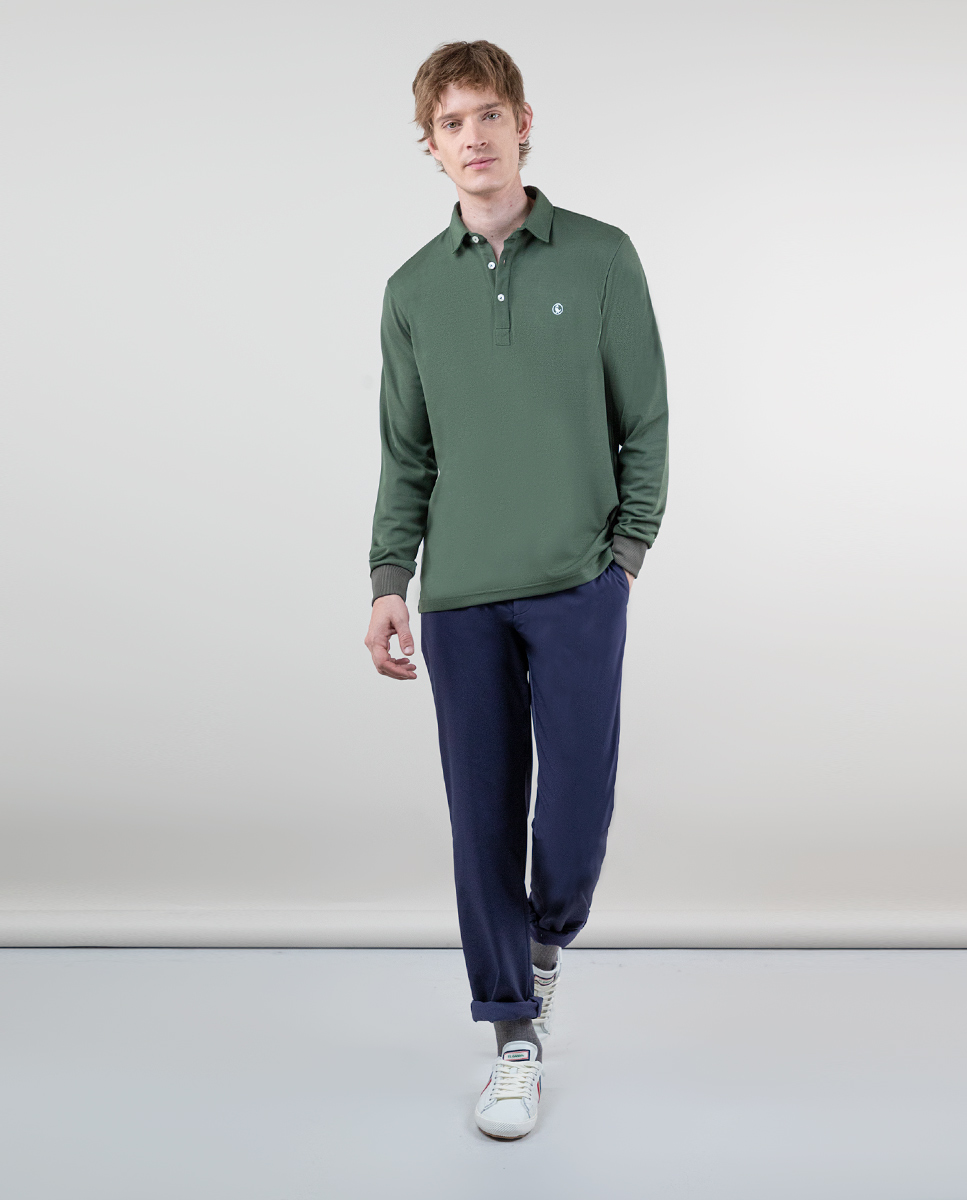 Polo Sepiia Manga Larga Verde