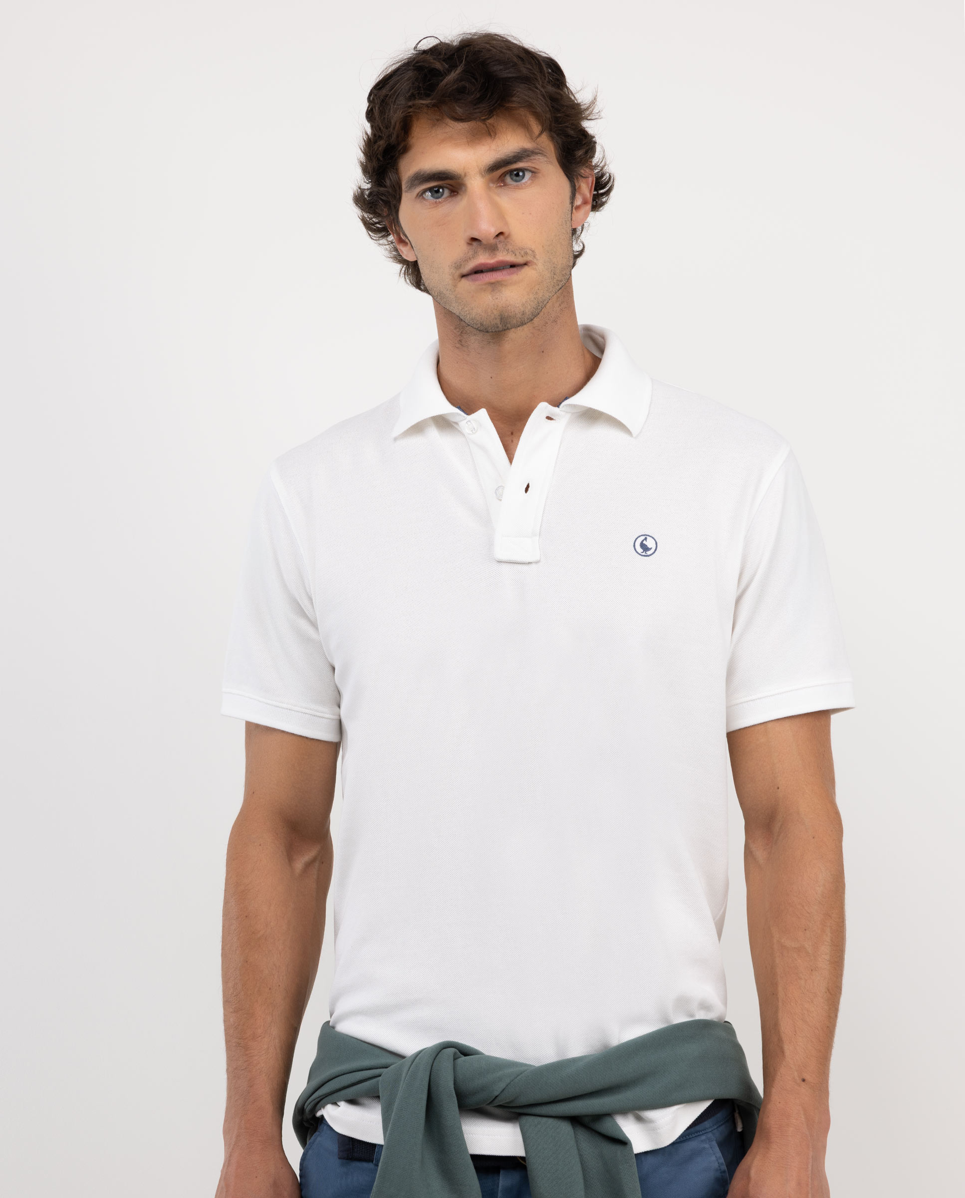 White Short-Sleeved Polo Shirt
