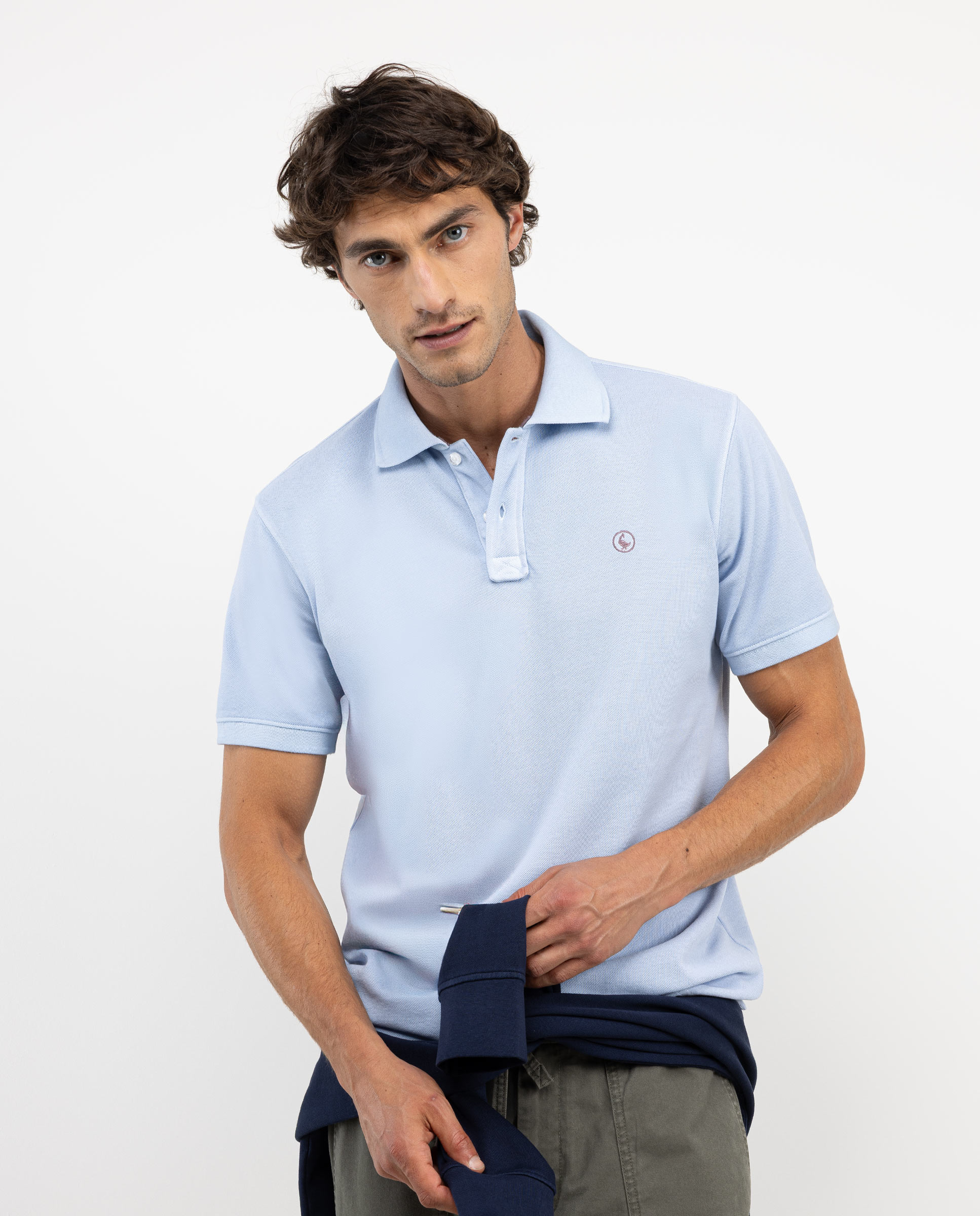 Light Blue Short-Sleeved Polo Shirt
