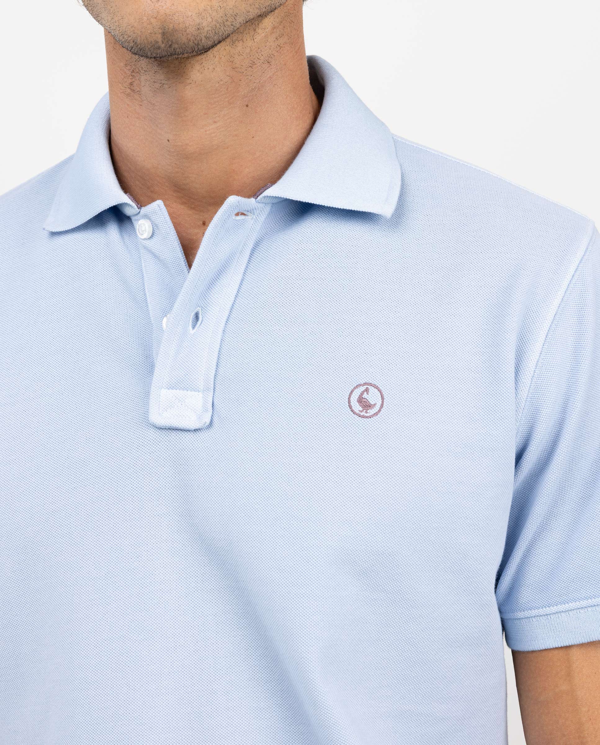 Light Blue Short-Sleeved Polo Shirt