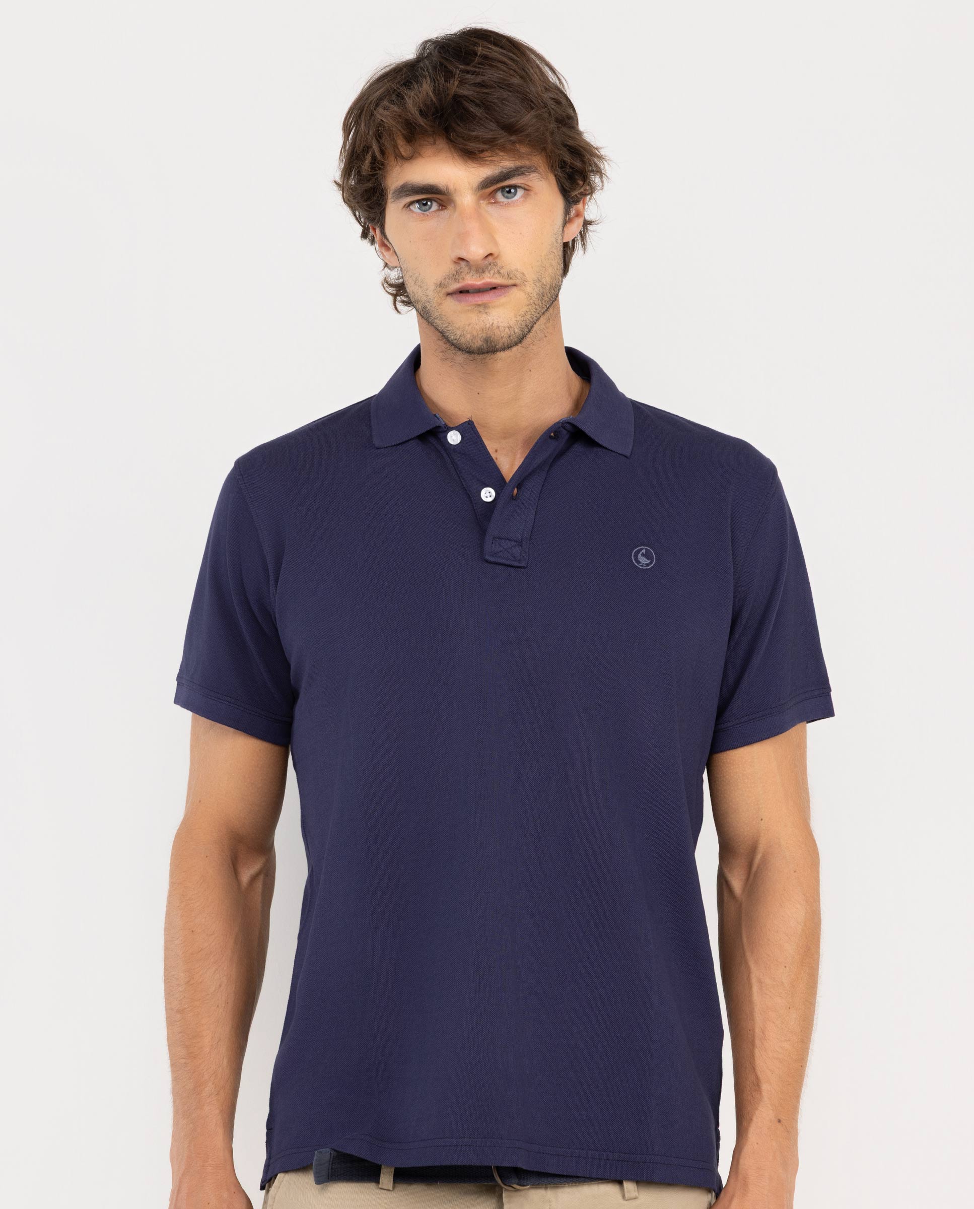 Navy Short-Sleeved Polo Shirt
