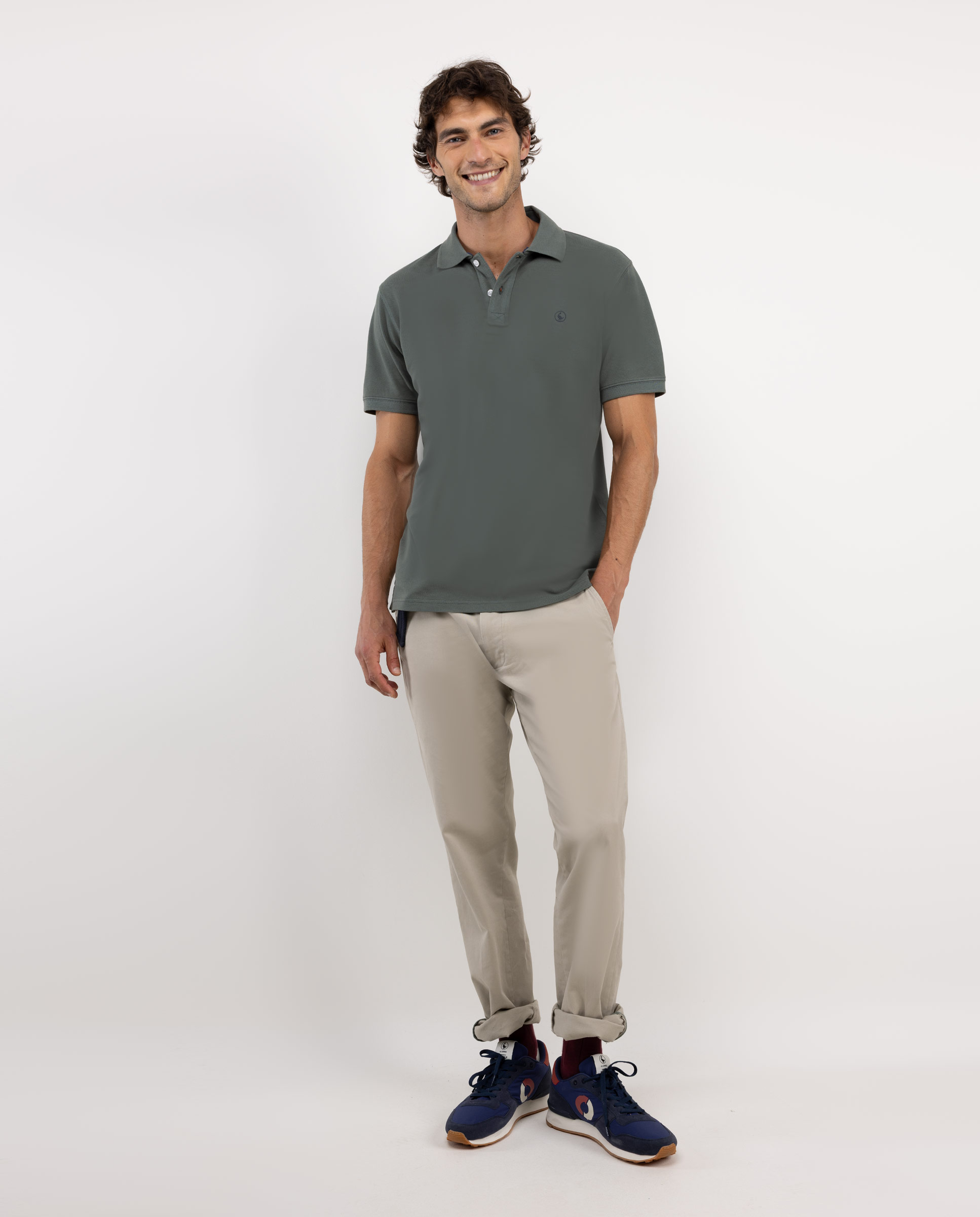 Green Short-Sleeved Polo Shirt