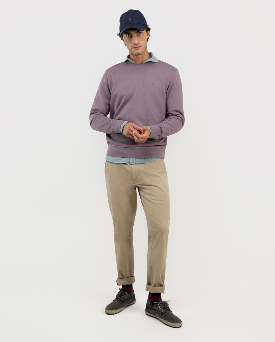 Aubergine Sweatshirt W Crew Neck