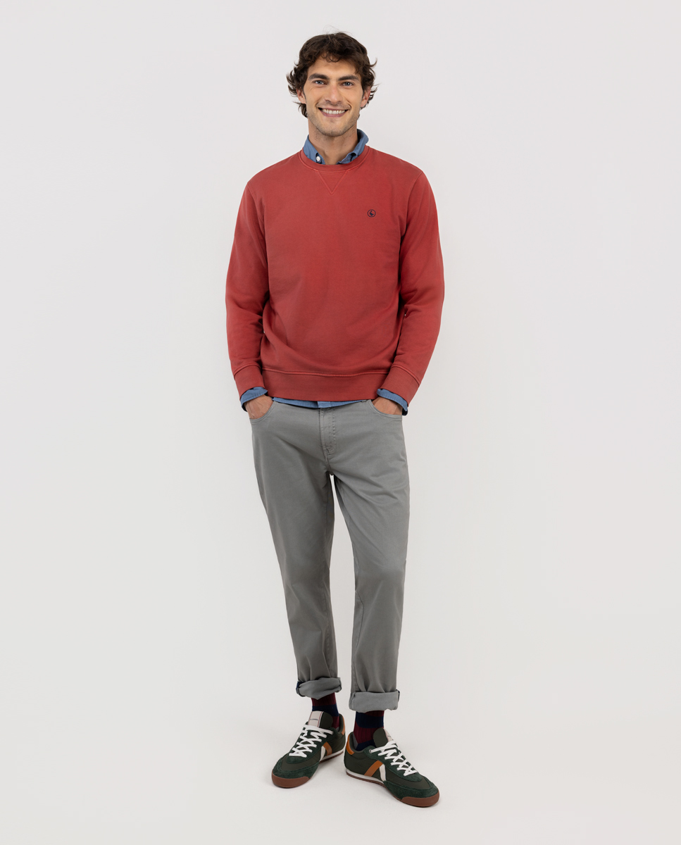 Red Crew Neck Sweatshirt