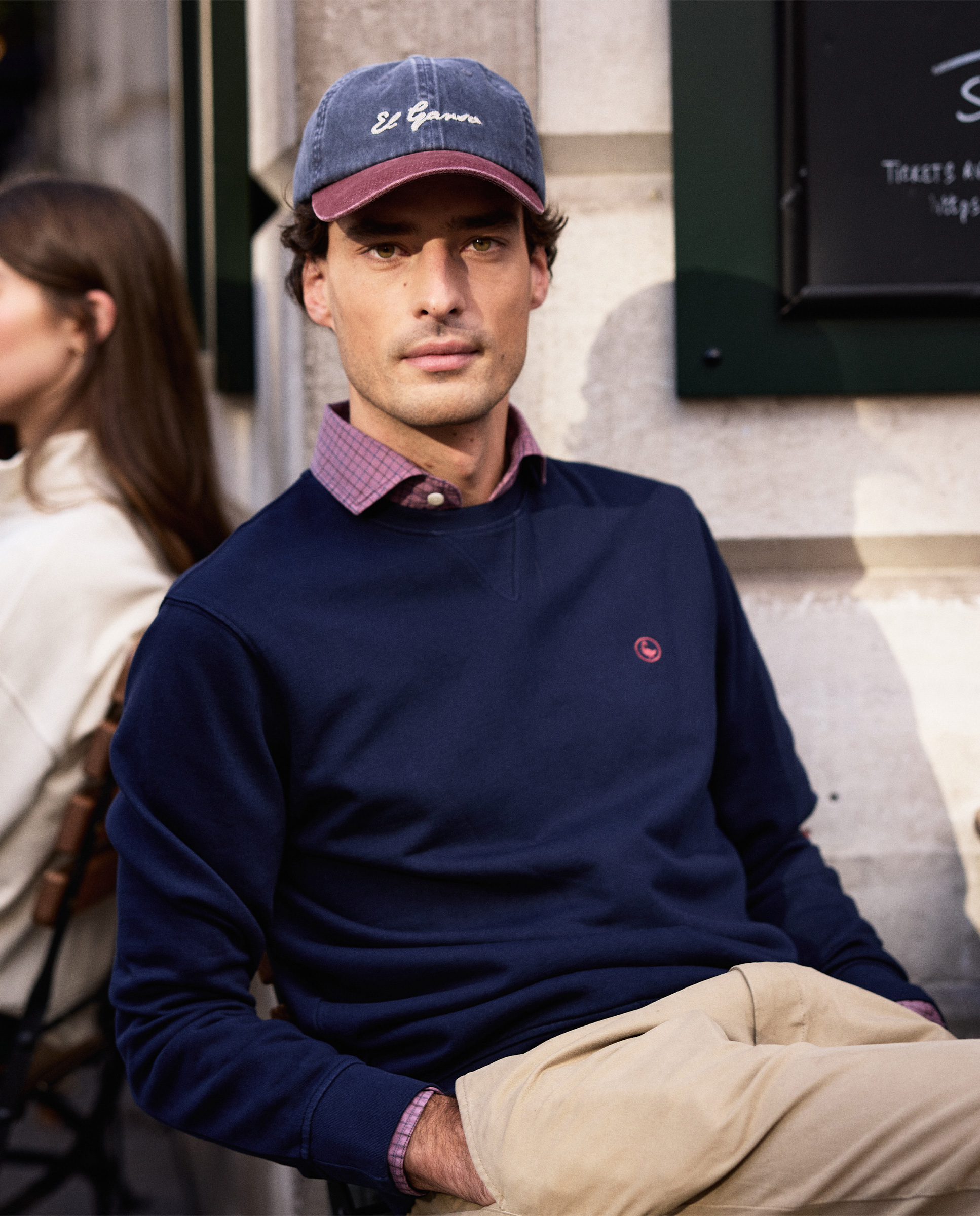 Navy Sweatshirt W Crew Neck