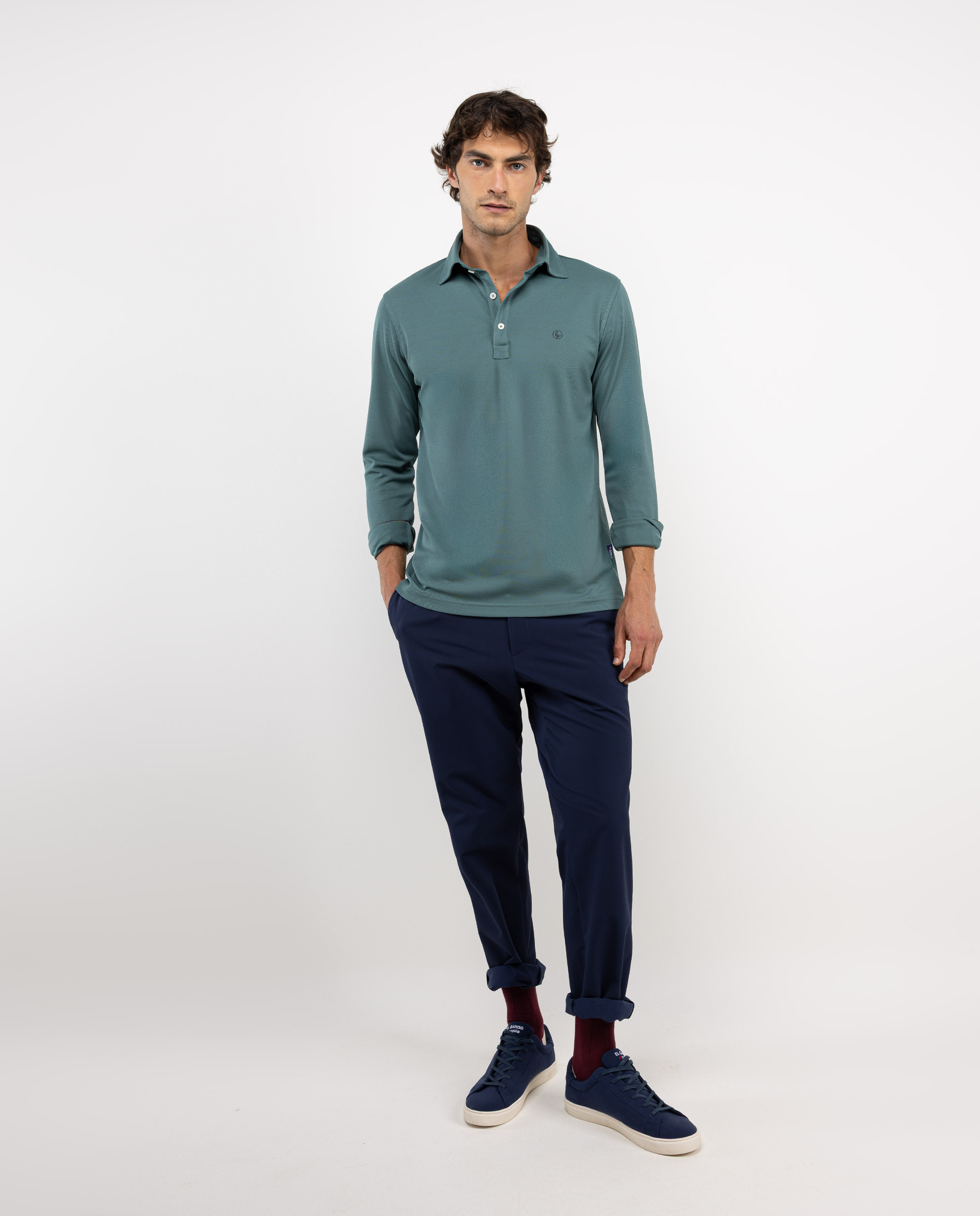 Polo Sepiia Manga Larga Verde