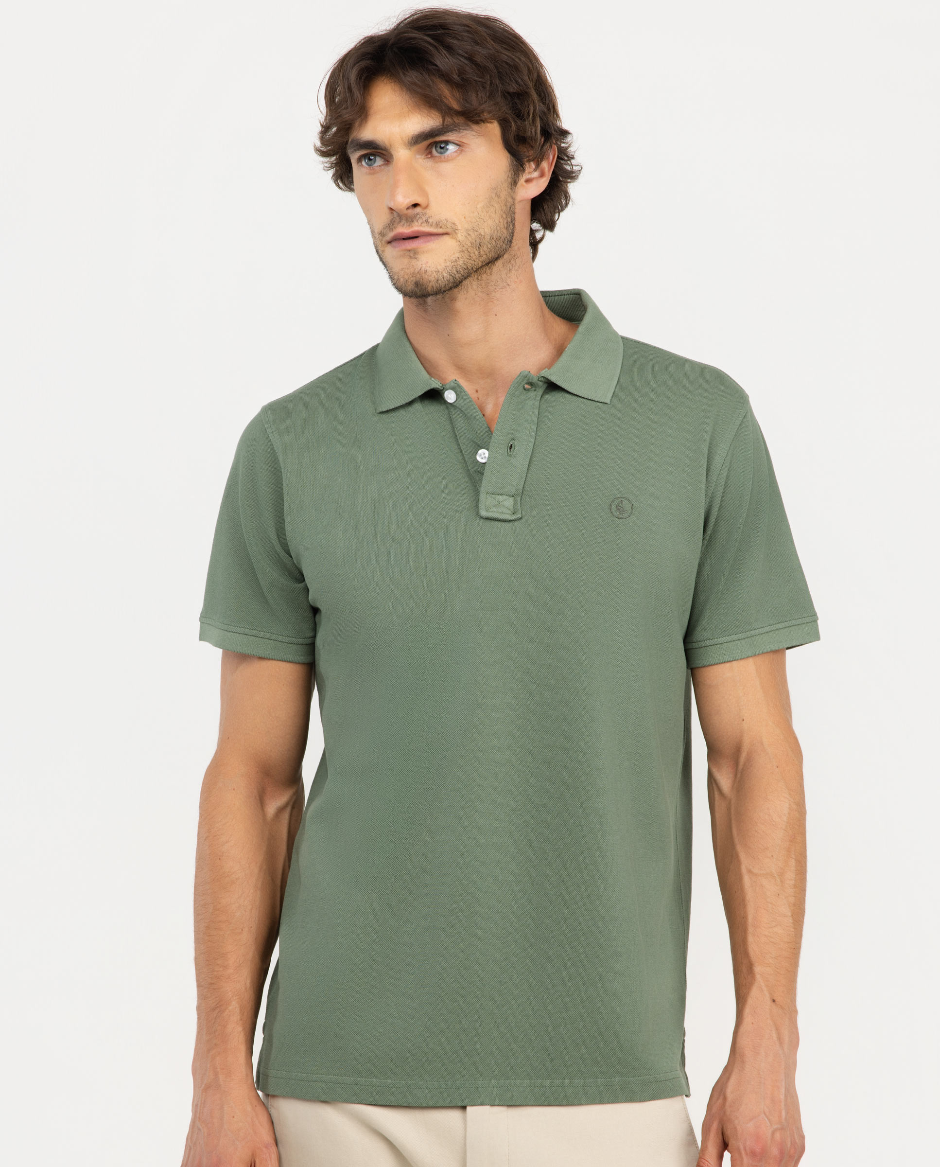 Polo Logo Bordado Verde