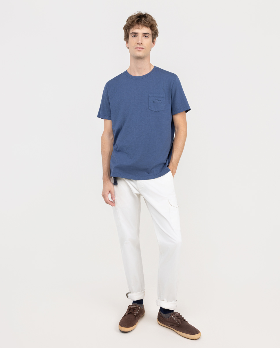 Xana Slub Garment Dyed T-shirt Navy