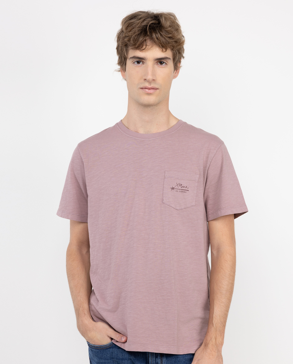 Camiseta Xana Slub Garment Dyed Rosa