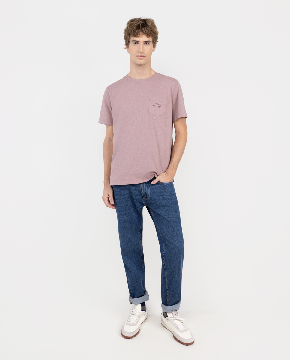 Camiseta Xana Slub Garment Dyed Rosa