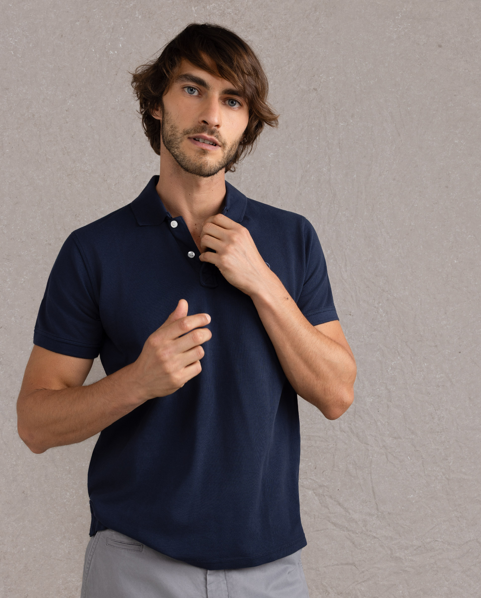 Navy Piqué Polo Shirt