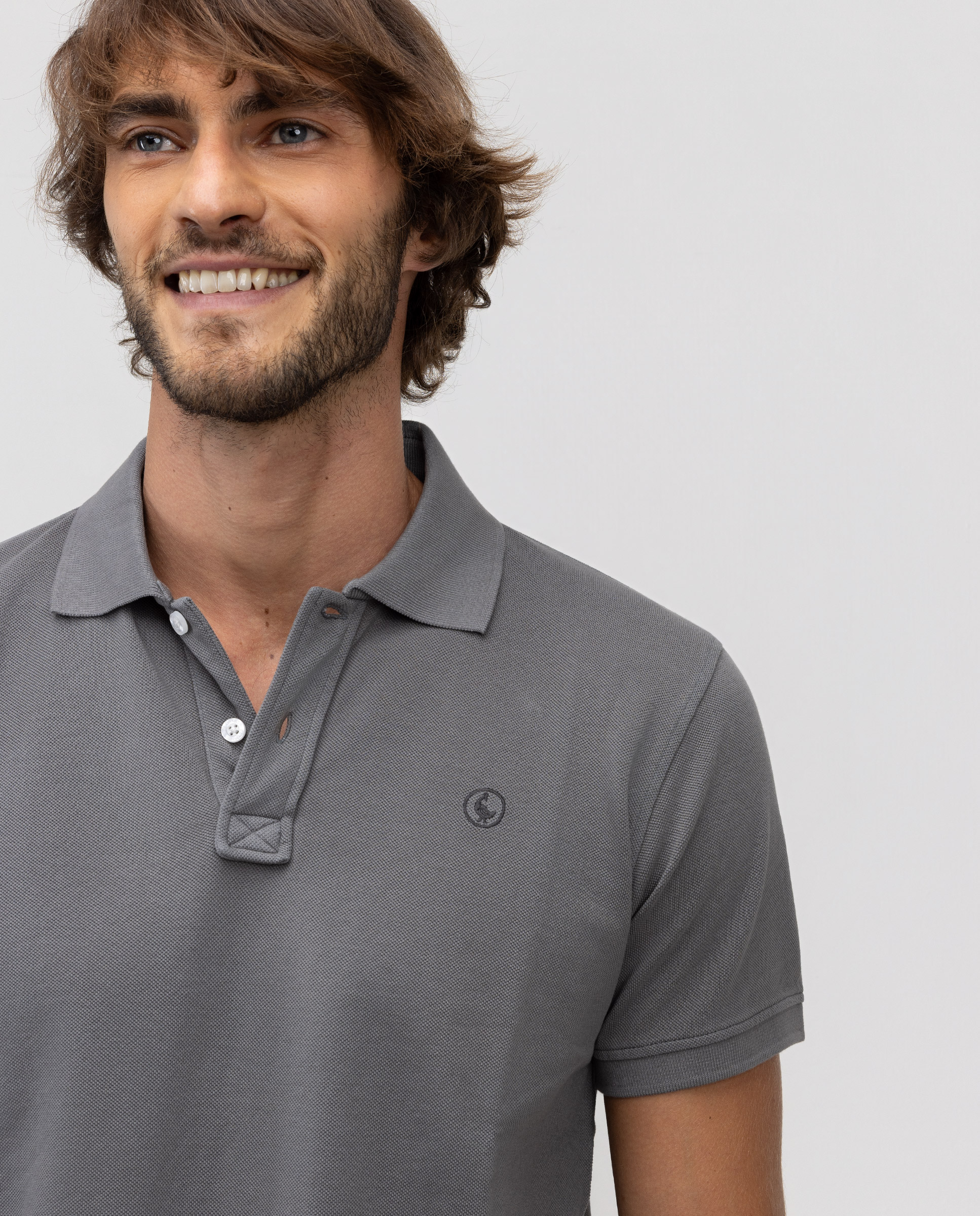 Dark Grey Piqué Polo Shirt
